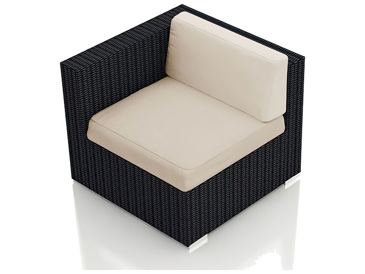 Harmonia Living Urbana Wicker Left Arm Section Lounge Chair HLURBNCBLAS