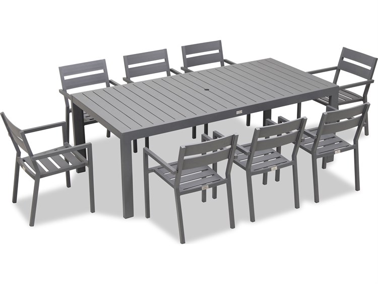 Harmonia Living Pacifica Aluminum Black 8 Seat Dining Set PACSET560