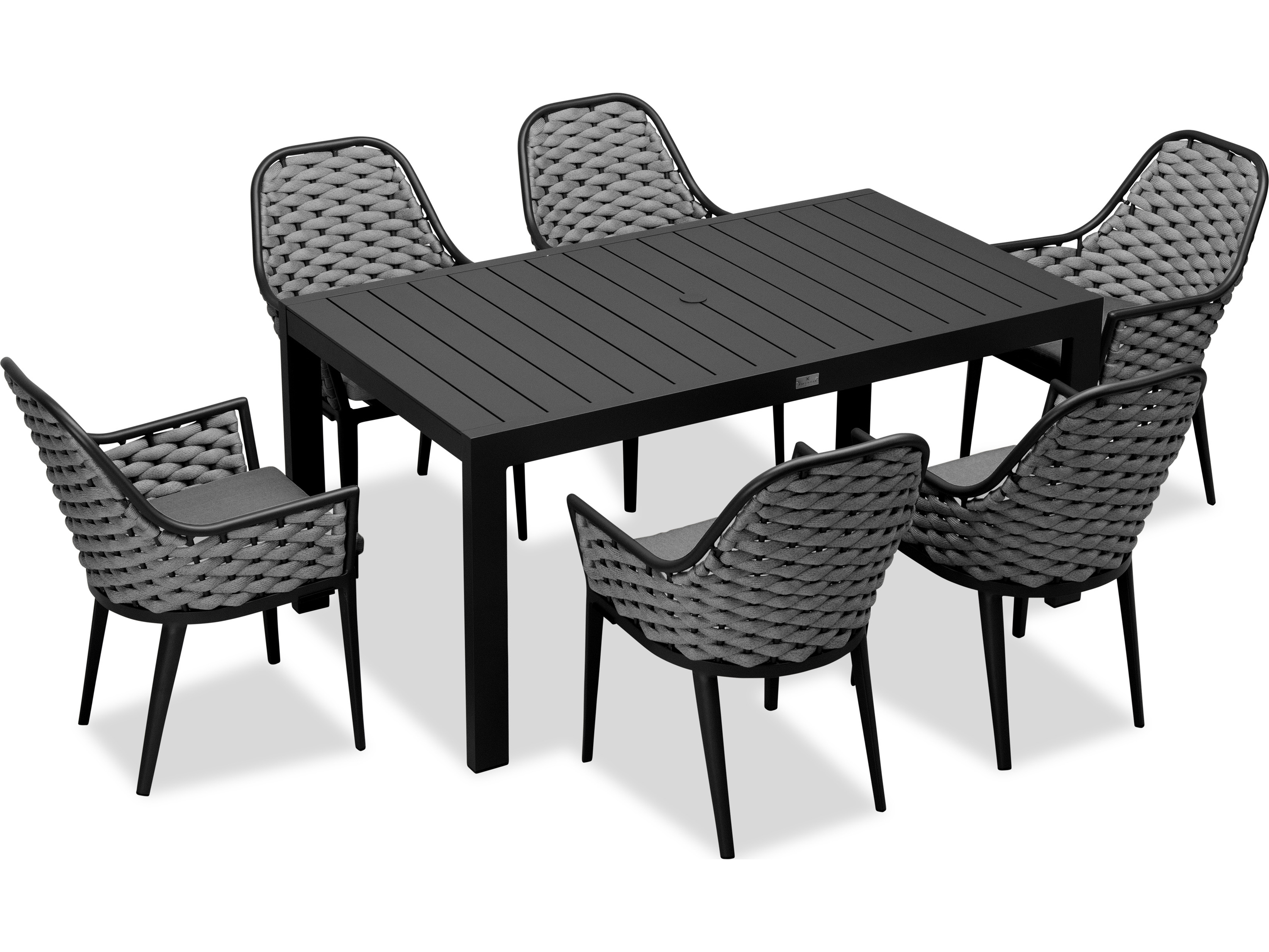 Harmonia Living Parlor Aluminum Rope Classic 6 Seat Dining Set