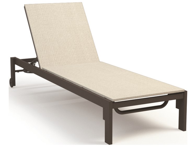 Homecrest Allure Sling Aluminum Stackable Adjustable Chaise Lounge with Wheels 11300