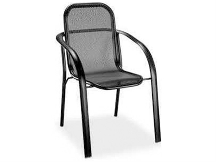 Homecrest Florida Mesh Aluminum Cushion Arm Stackable Dining Chair