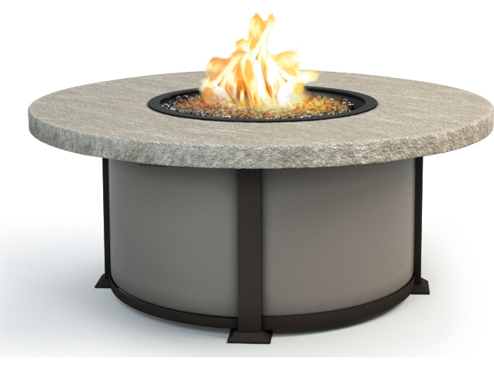 Round Fire Pit Coffee Table Homecrest Slate Aluminum 48'' Wide Round Coffee Fire Pit Table HC4648LSL