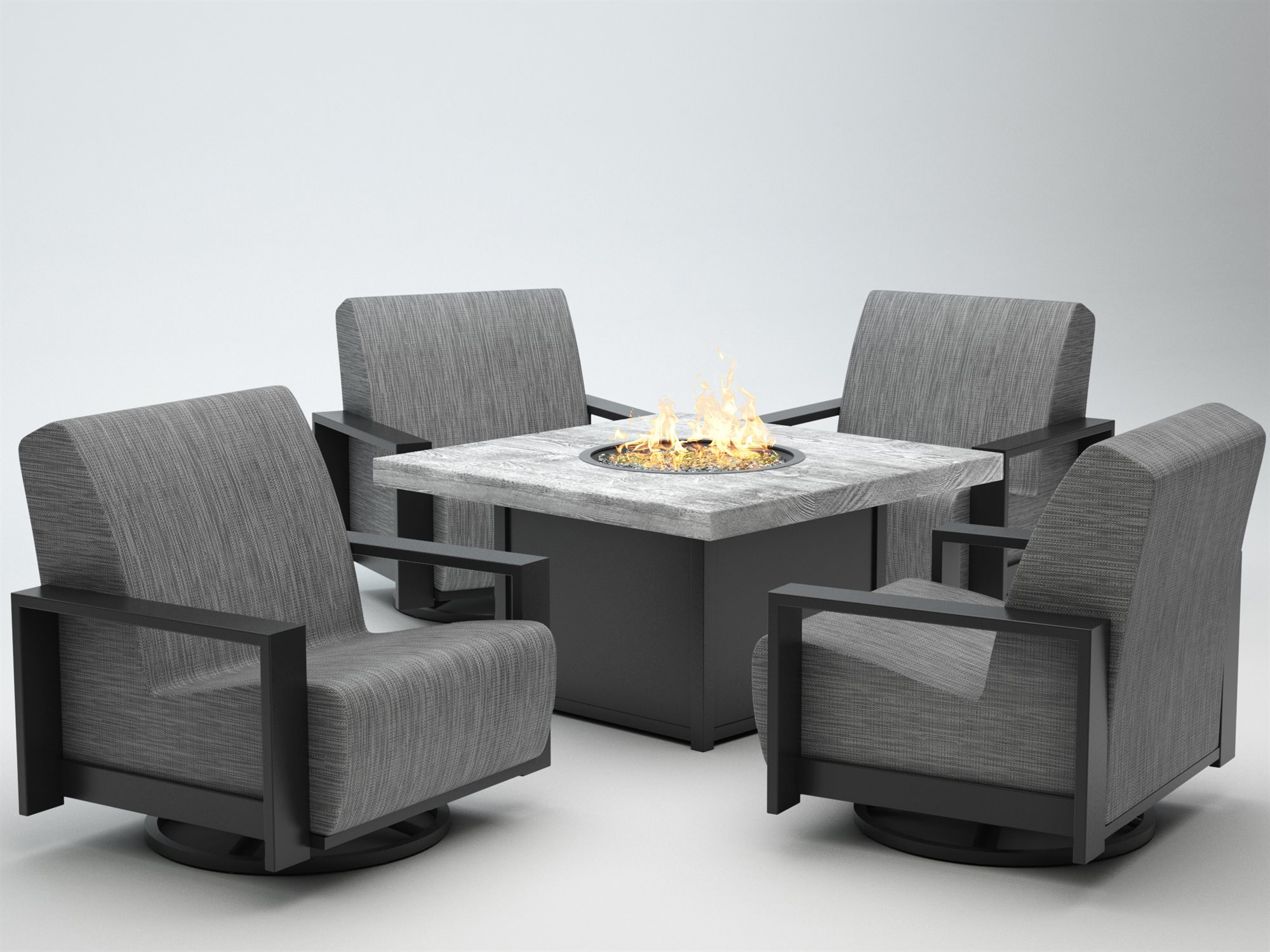 Homecrest Grace Air Aluminum Fire Pit Lounge Set GRCEAIRFIREPITSET