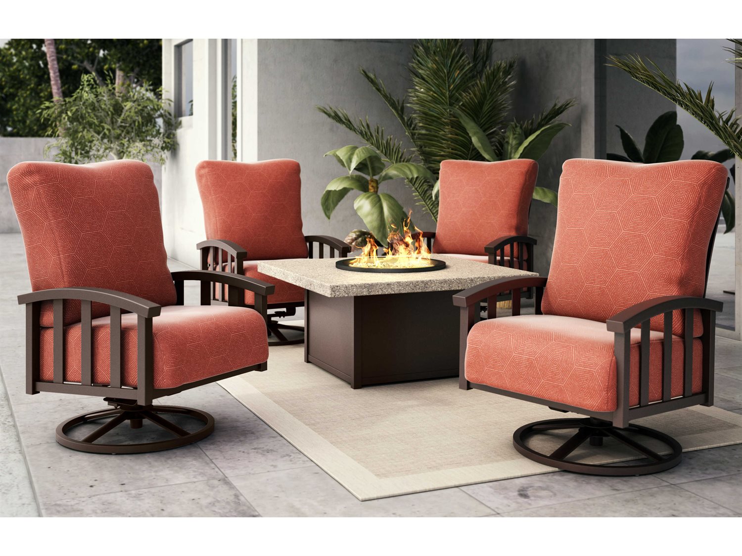 Homecrest Liberty Cushion Aluminum Swivel Rocker Lounge Chair HC1690A