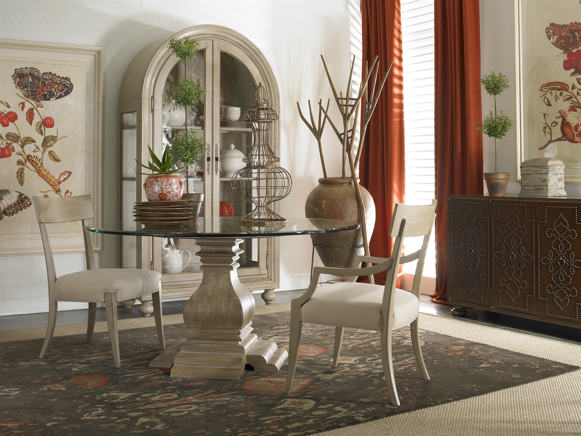 Hickory White Baluster Dining Table HIW55005GLA54