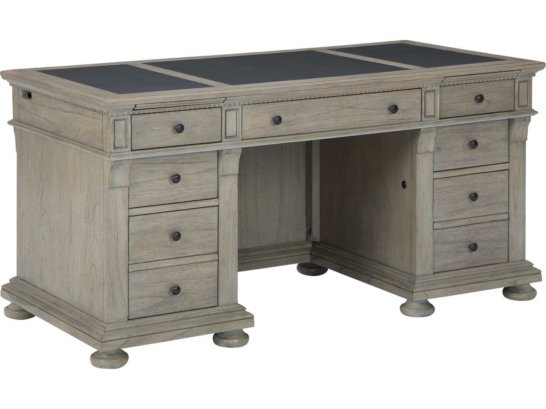 Hekman Home Office 60" Driftwood Gray Mindi Wood Executive Desk HK79410