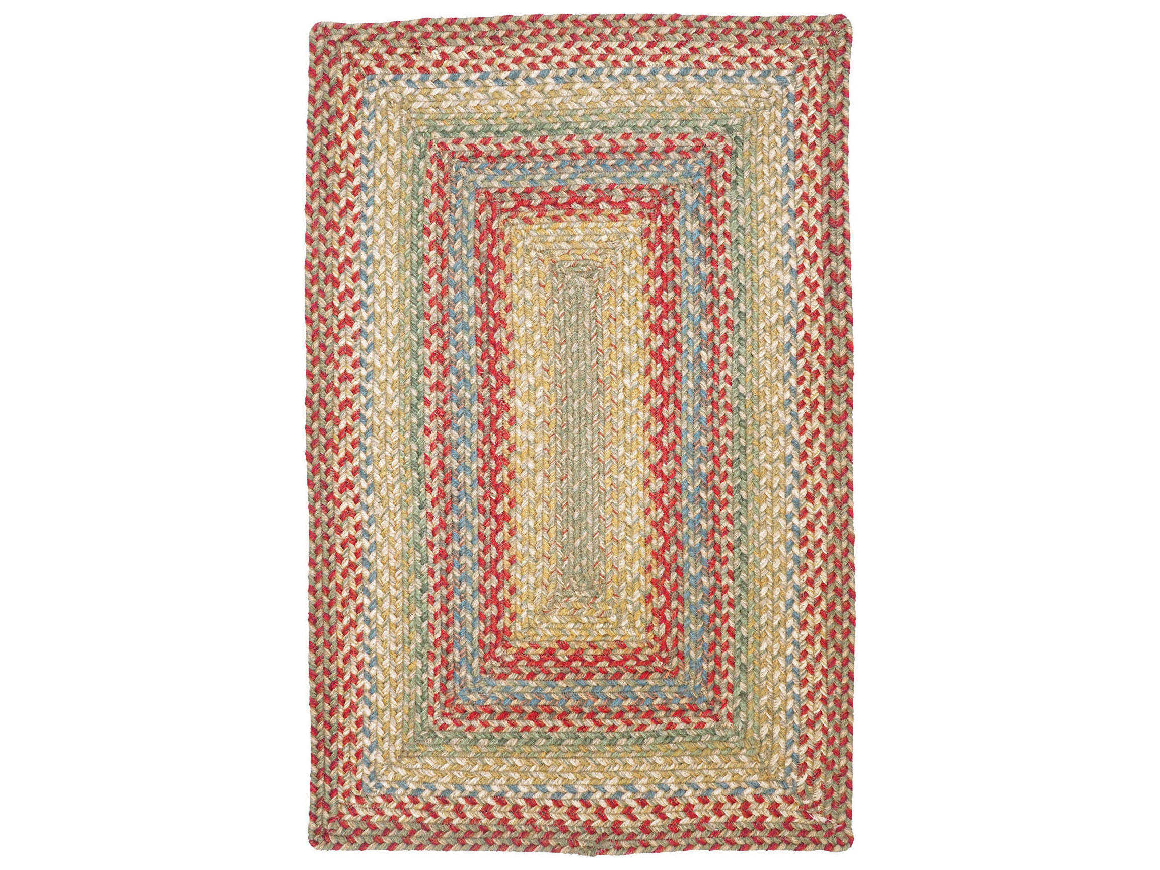 Homespice Decor Jute Braided Rugs Red / Beige / Blue Rectangular Area