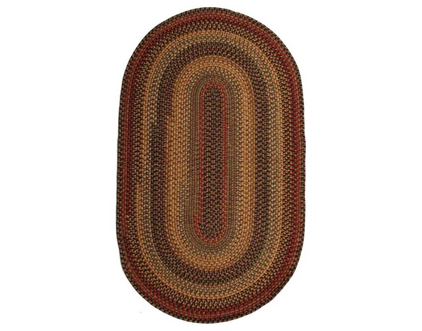 Homespice Decor Wool Braid Oval Brown Area Rug BUDAPESTOVA