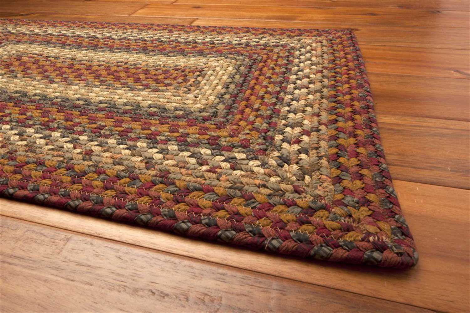 Homespice Decor Cotton Braided Rectangular Red Area Rug HONEVERLAND