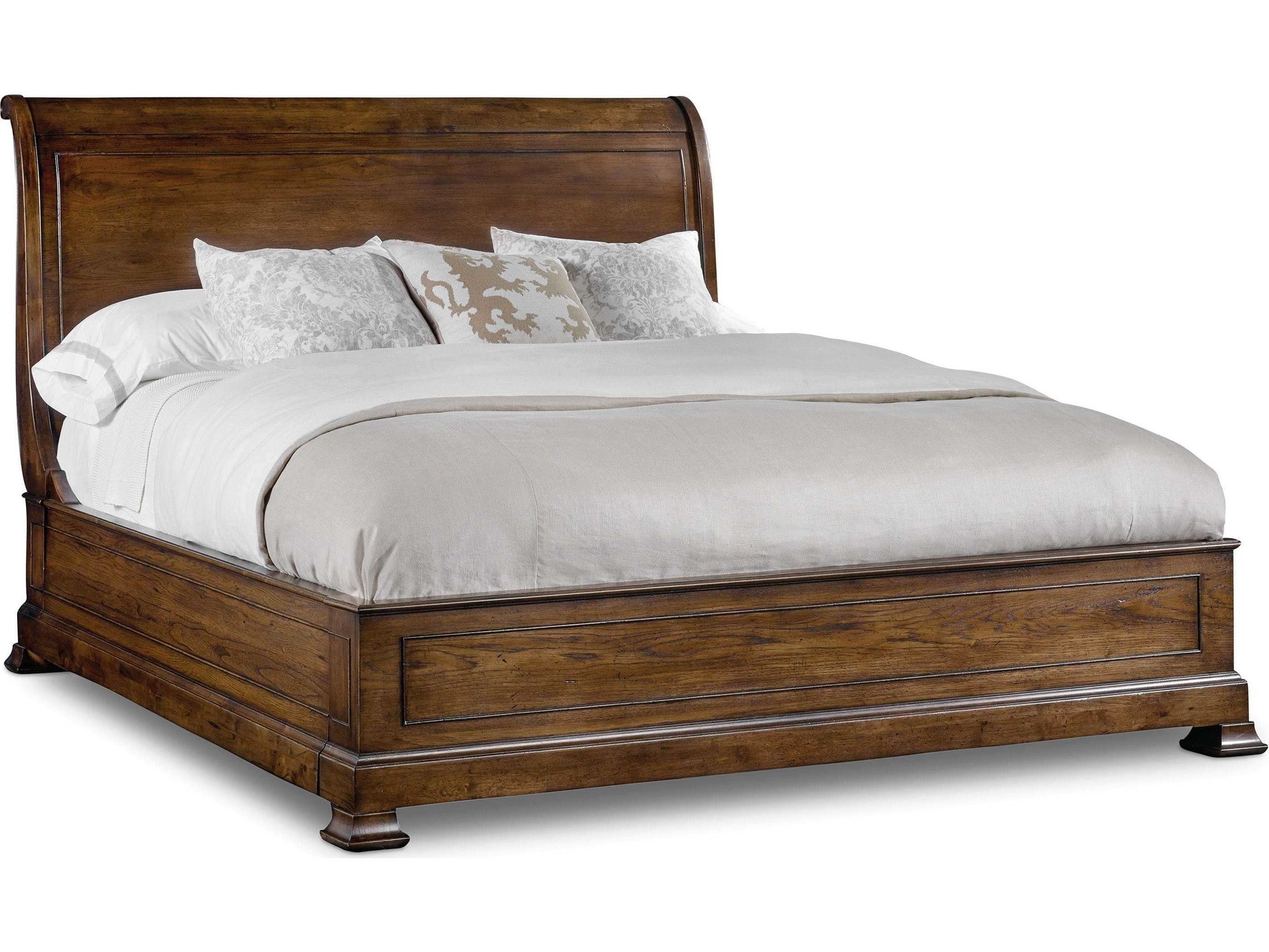 Hooker Furniture Archivist Soft Casual Pecan Queen Size Sleigh Bed with