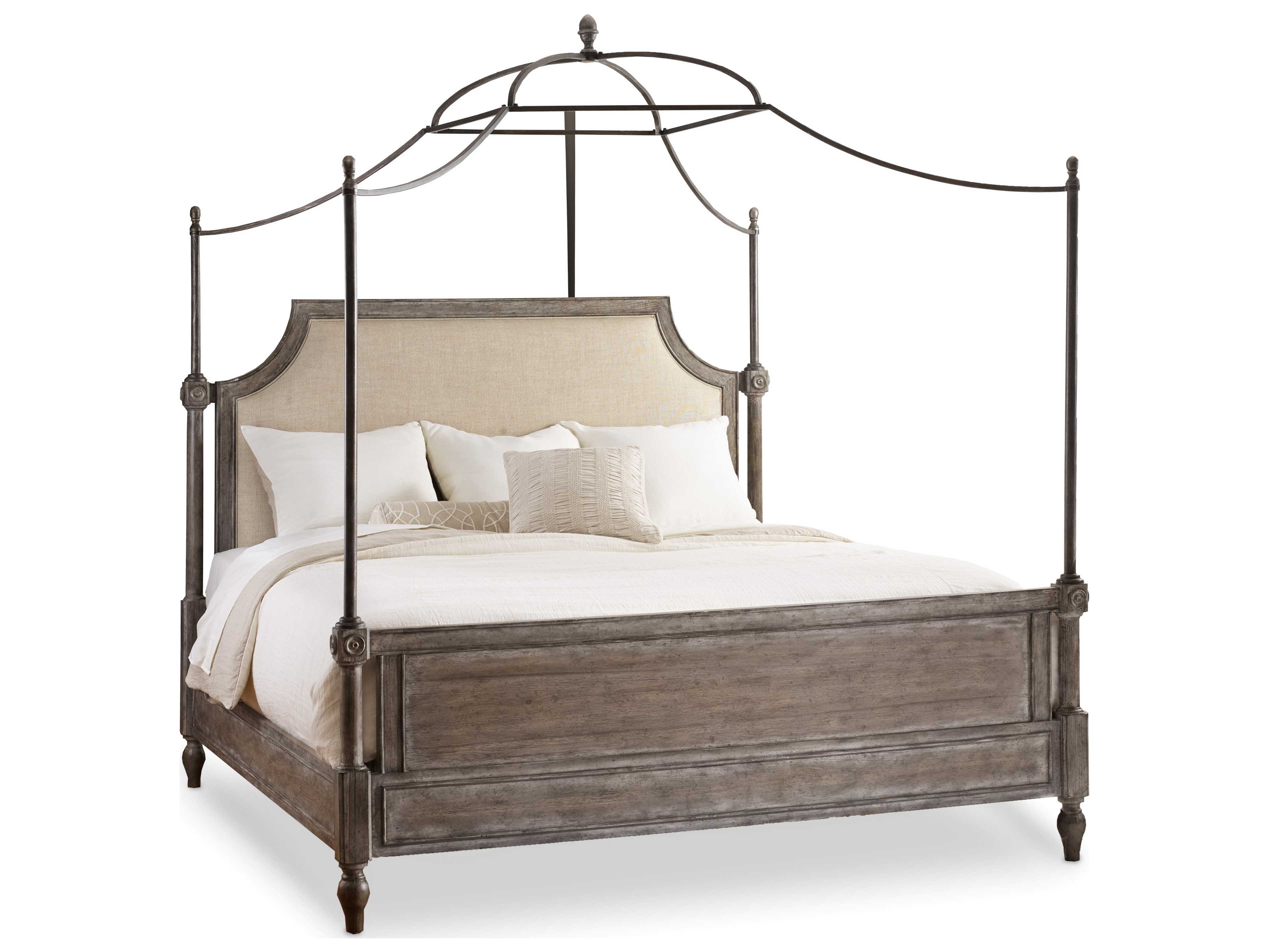 Hooker Furniture True Vintage Soft Driftwood King Size Canopy Bed HOO570190166