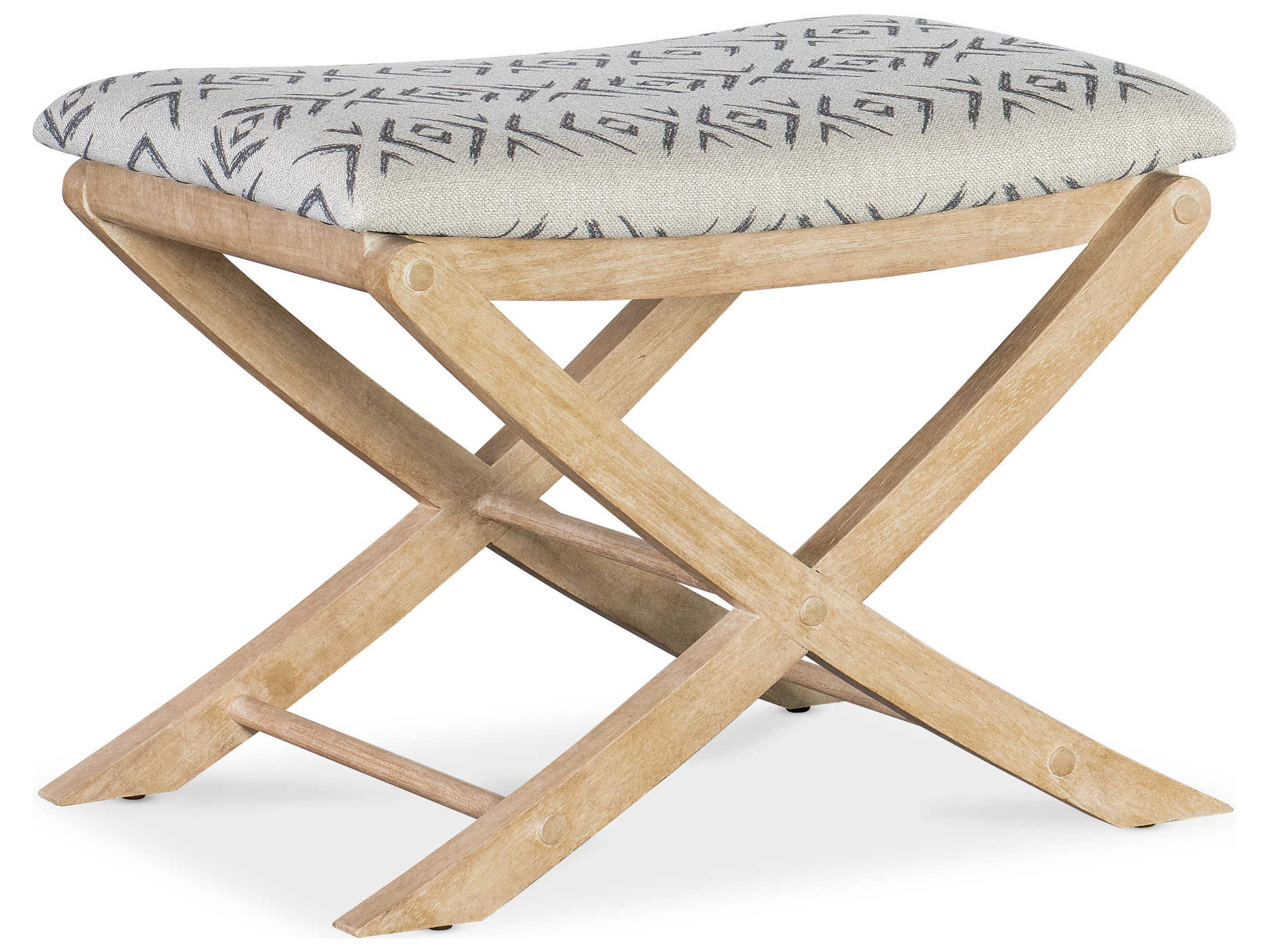 Hooker Furniture Retreat Jafar Grey Dune Brown Upholstered Accent Stool