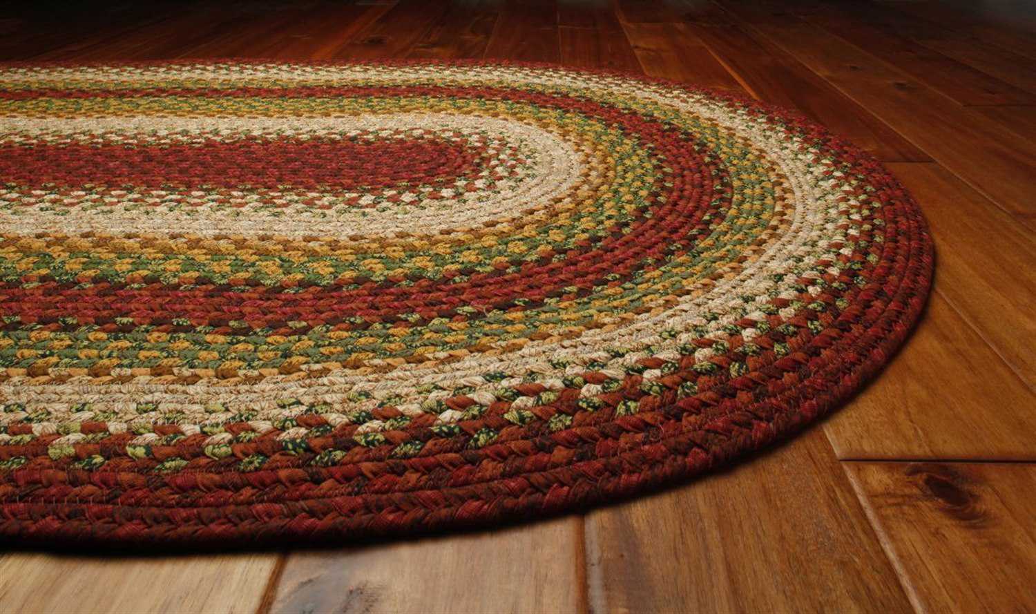 Homespice Decor Cotton Braided Santa Fe Sunrise Red Area Rug