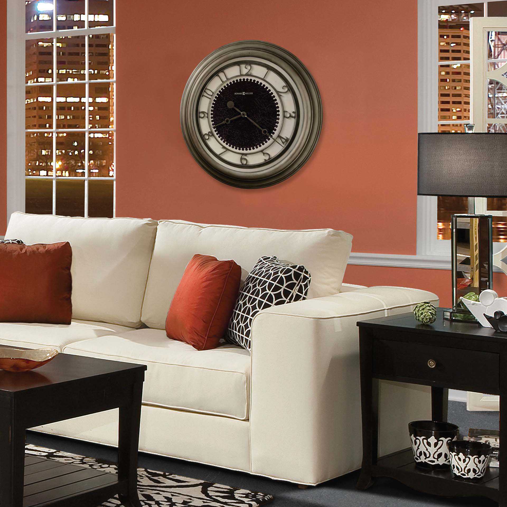 Howard Miller Kennesaw Antique Nickel Oversized Gallery Wall Clock