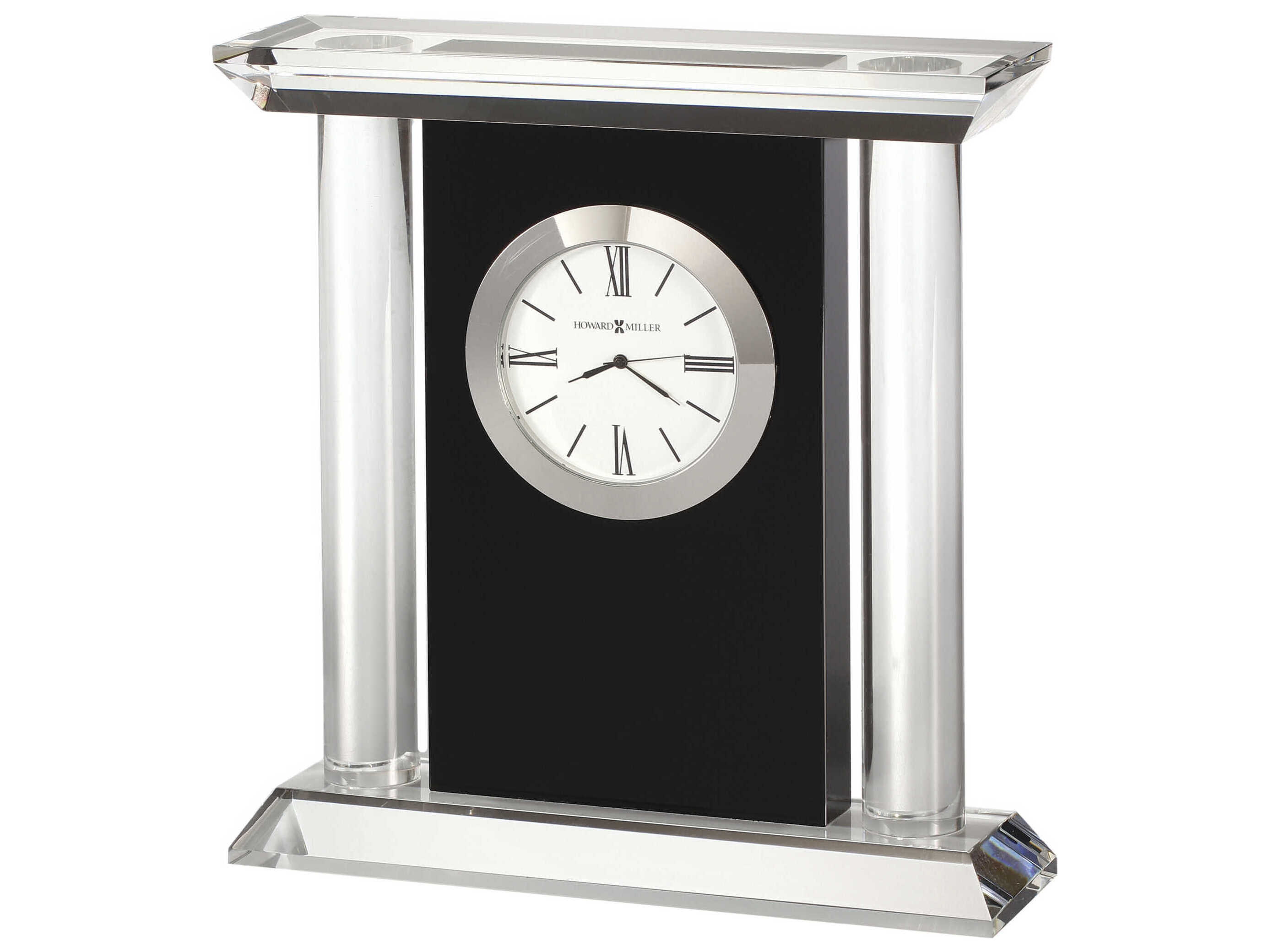 Howard Miller Colonnade SilverTone Bezel Crystal Carriage Style Clock