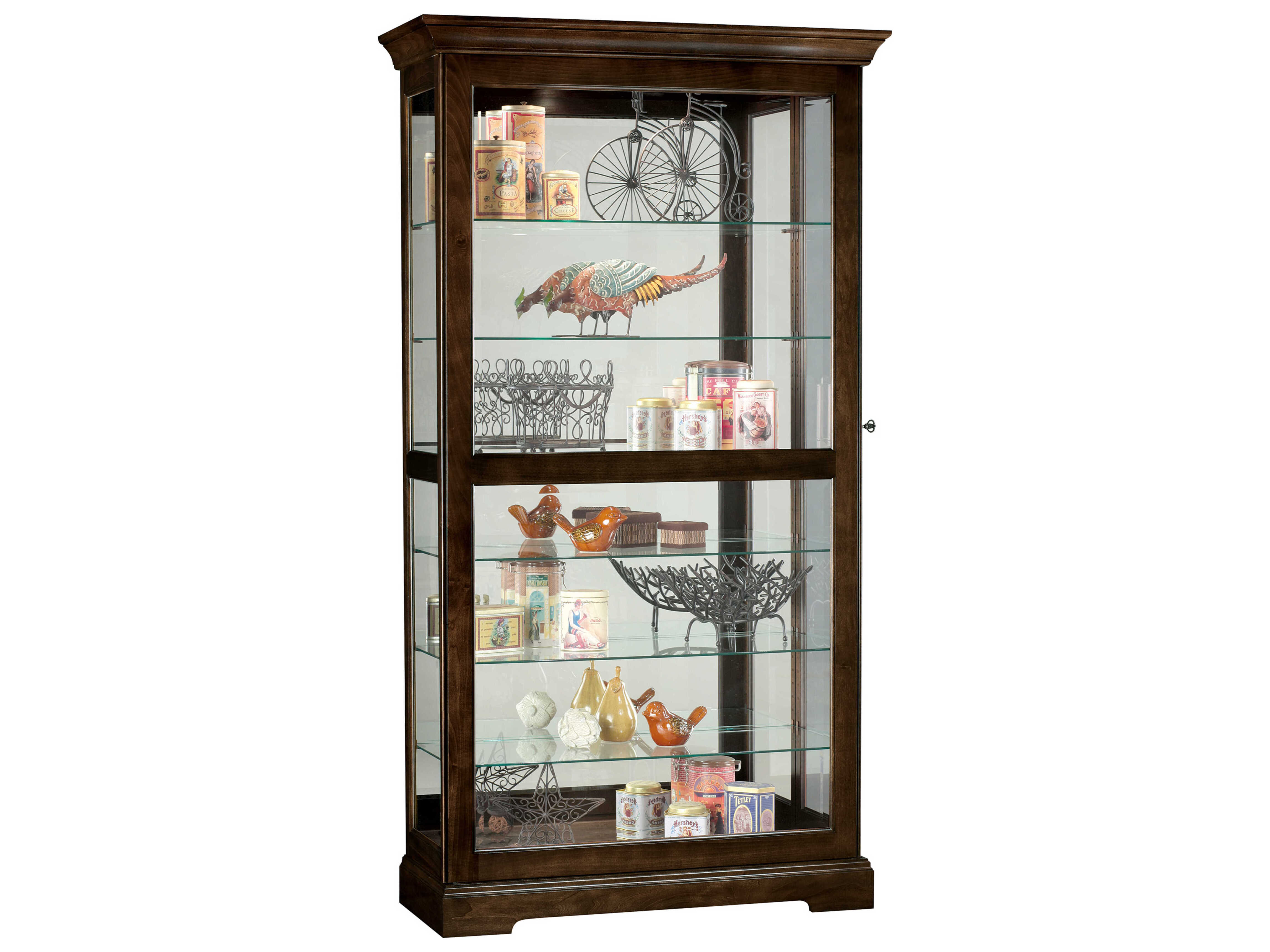 Howard Miller 42'' Wide Hardwood Espresso Curio Display HOW680536