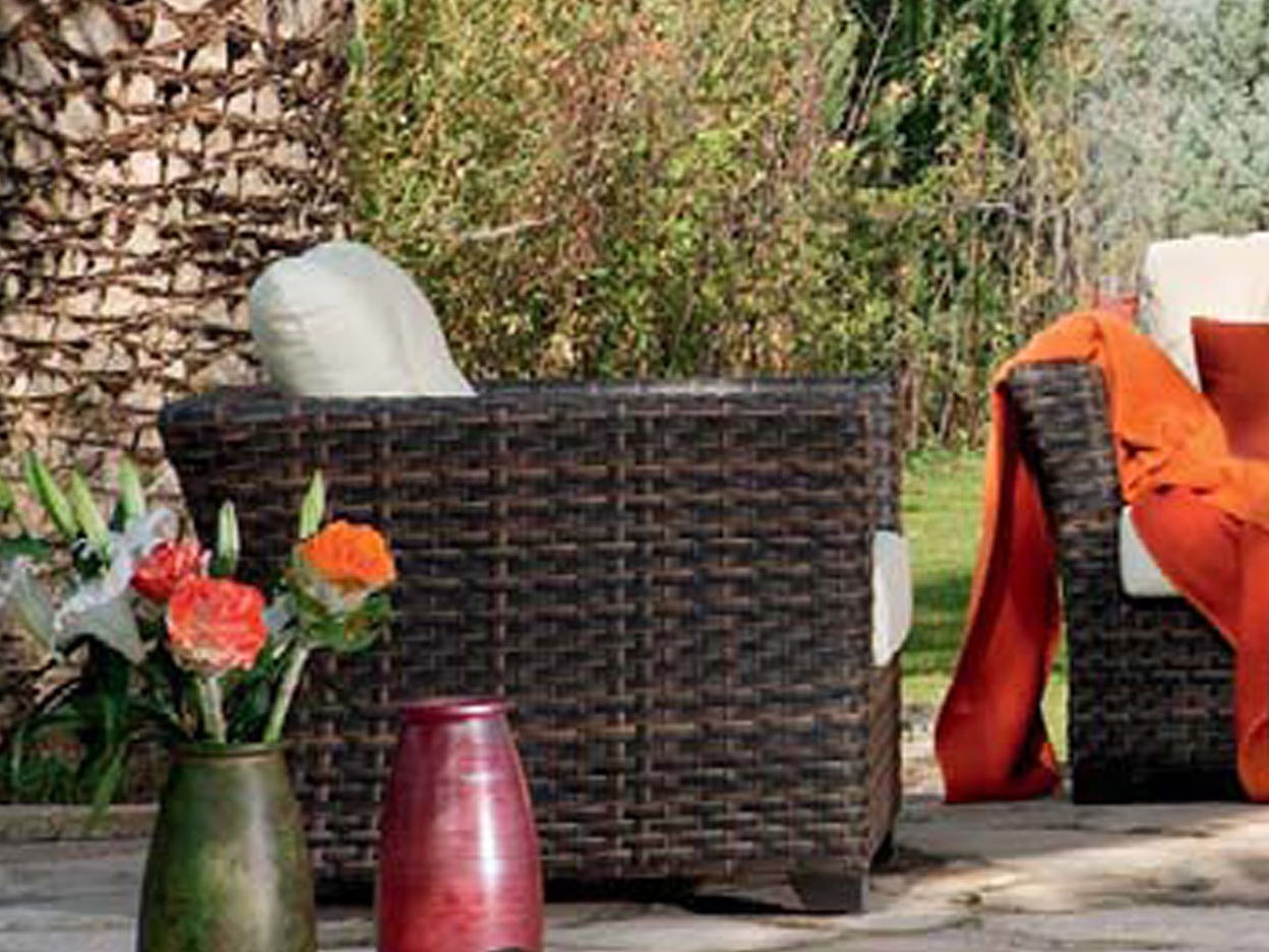 Hospitality Rattan Outdoor Fiji Dark Brown Wicker Lounge Chair with