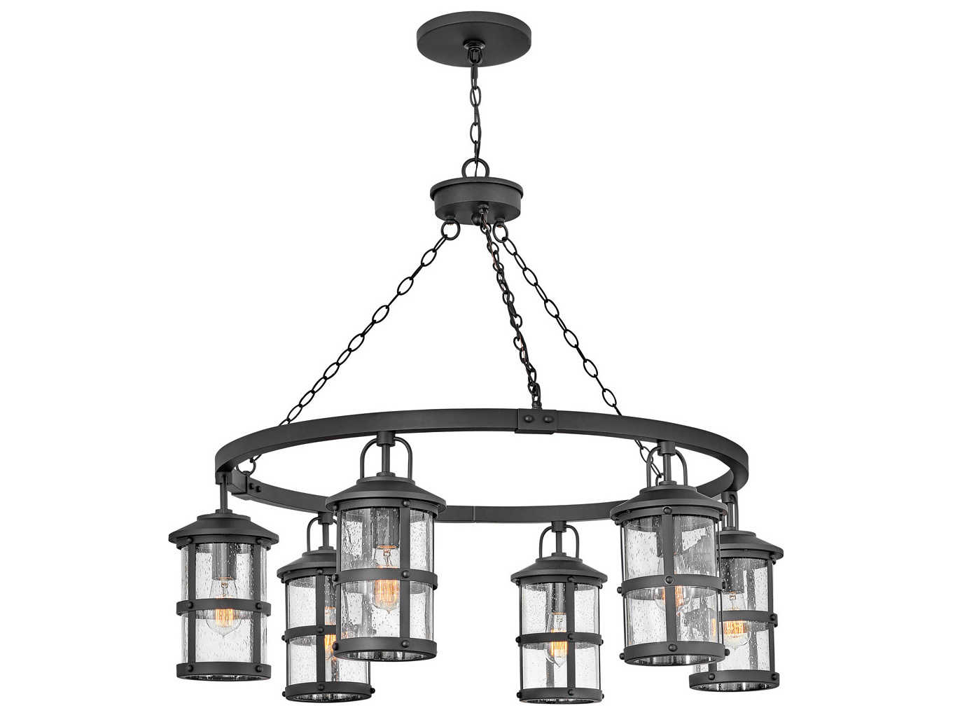 Hinkley Lakehouse 6 Light Outdoor Hanging Light HY2689BKLL