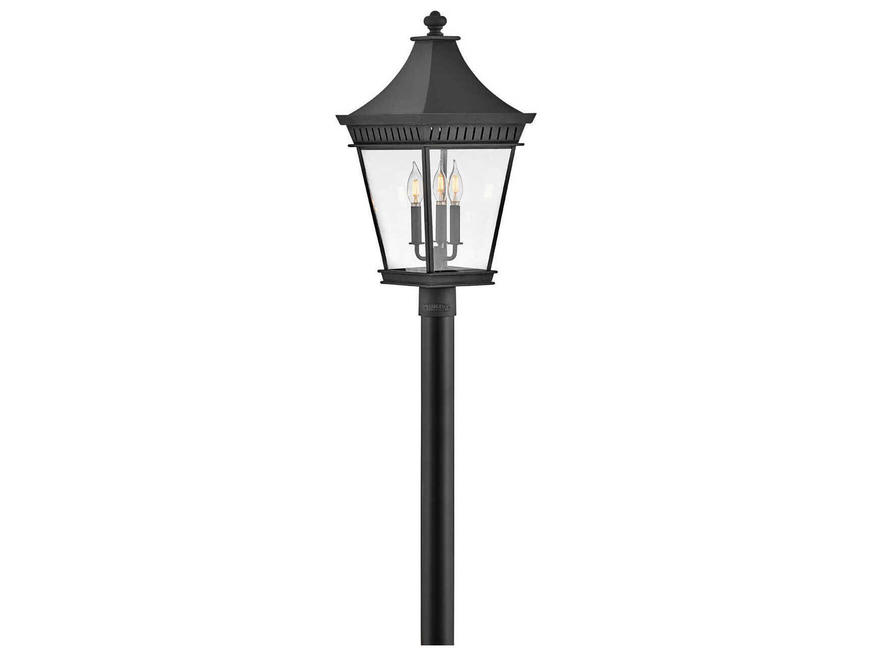 Hinkley Lighting Chapel Hill Museum Black 3light Outdoor Post Light