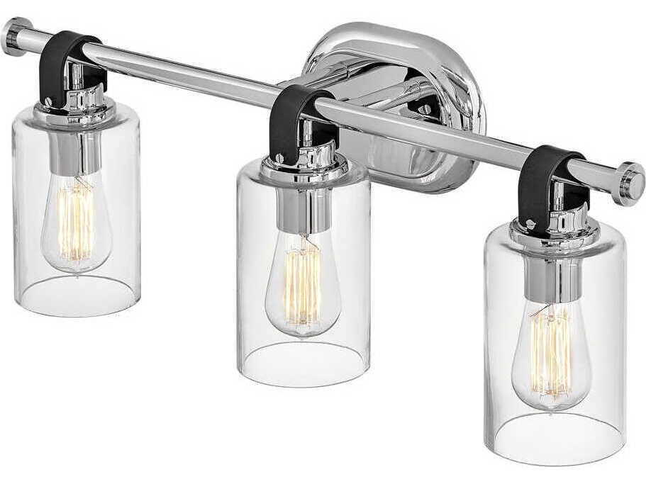 Hinkley Halstead 3Light Chrome Glass Vanity Light HY52883CM