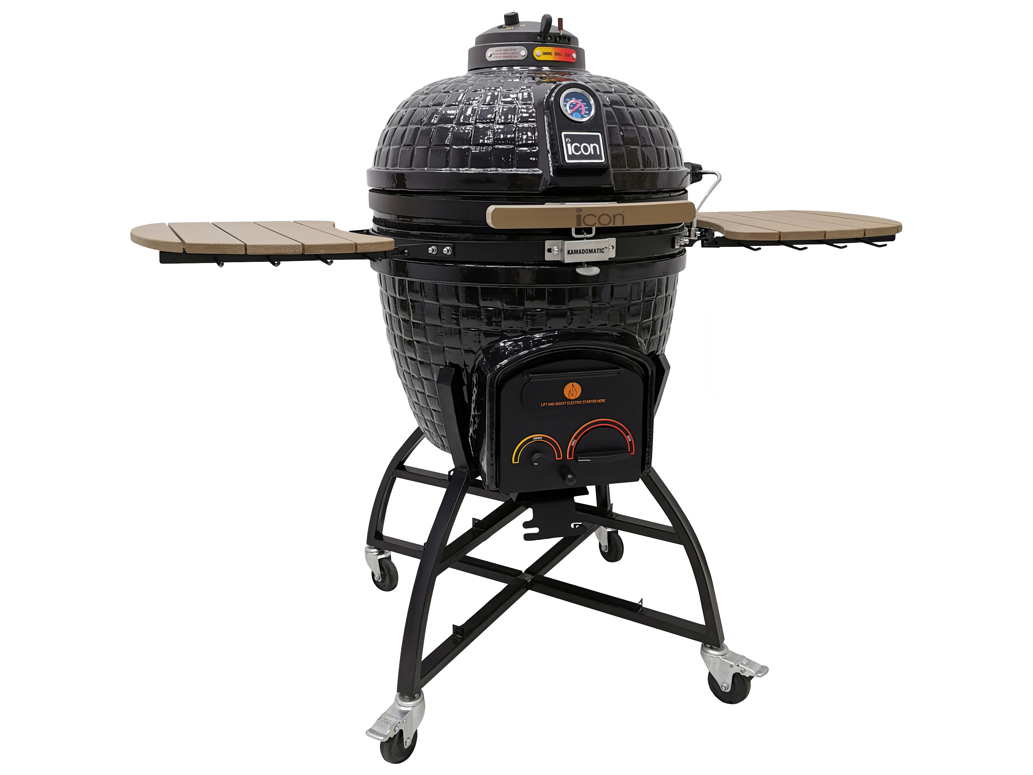 Icon XR402 Cast Iron Black Deluxe Kamado Grill ICGCGXR402BDELUXE