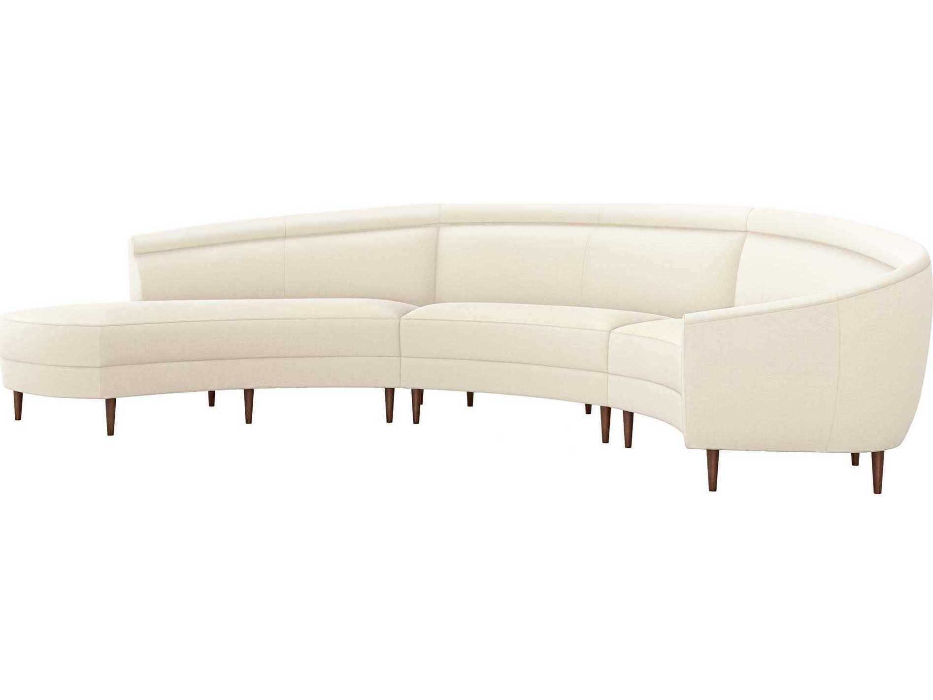 Interlude Home Capri 142" Wide White Fabric Upholstered Sectional Sofa
