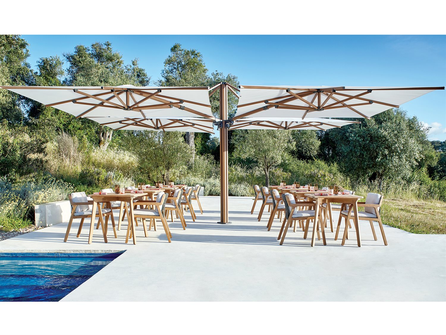Jardinico Quad Sidepost Alu 10 Foot 2 Canopy Umbrella JCP501P2