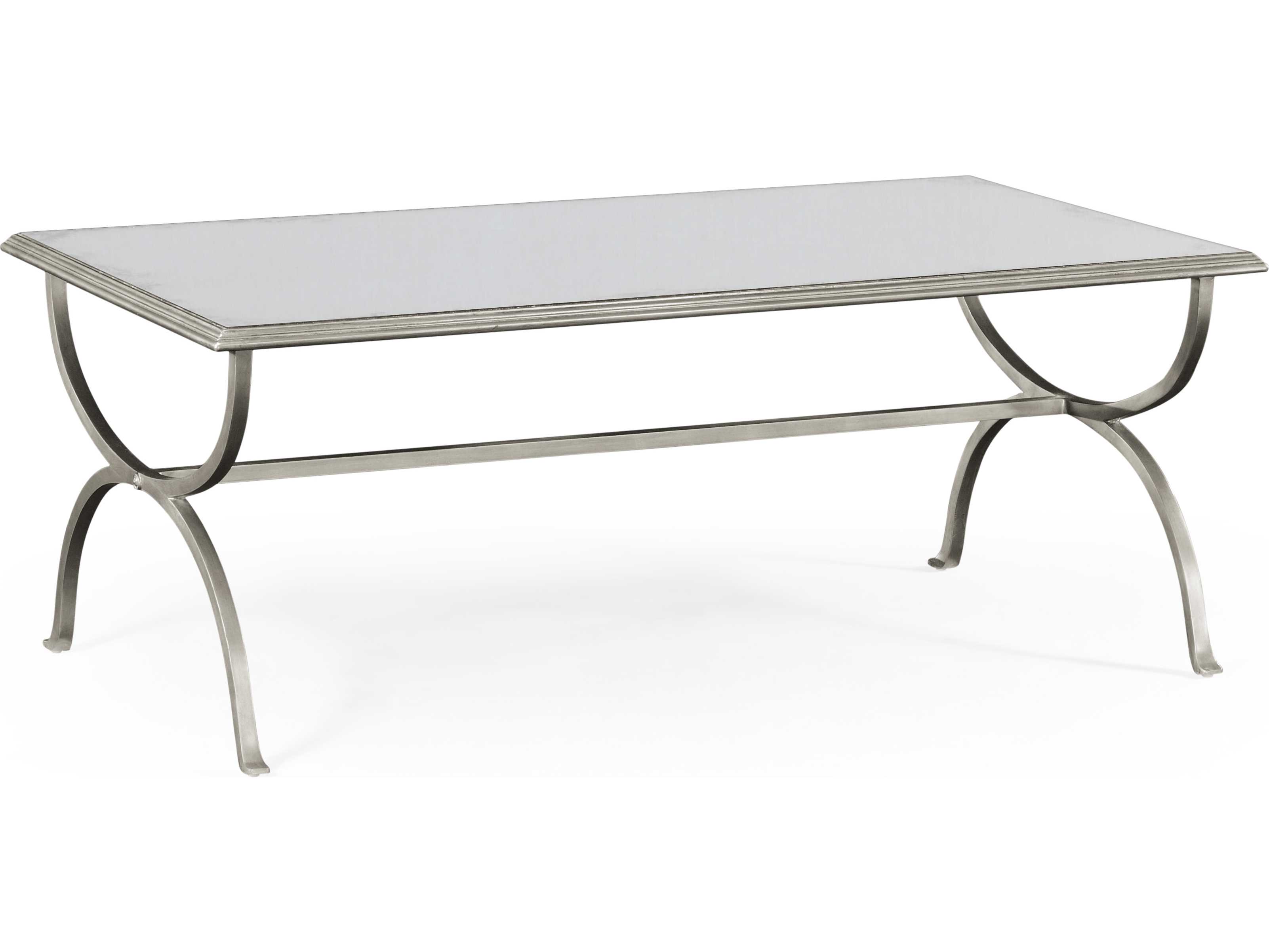 Jonathan Charles Luxe Gilded Antique SilverLeaf 52 x 30 Rectangular