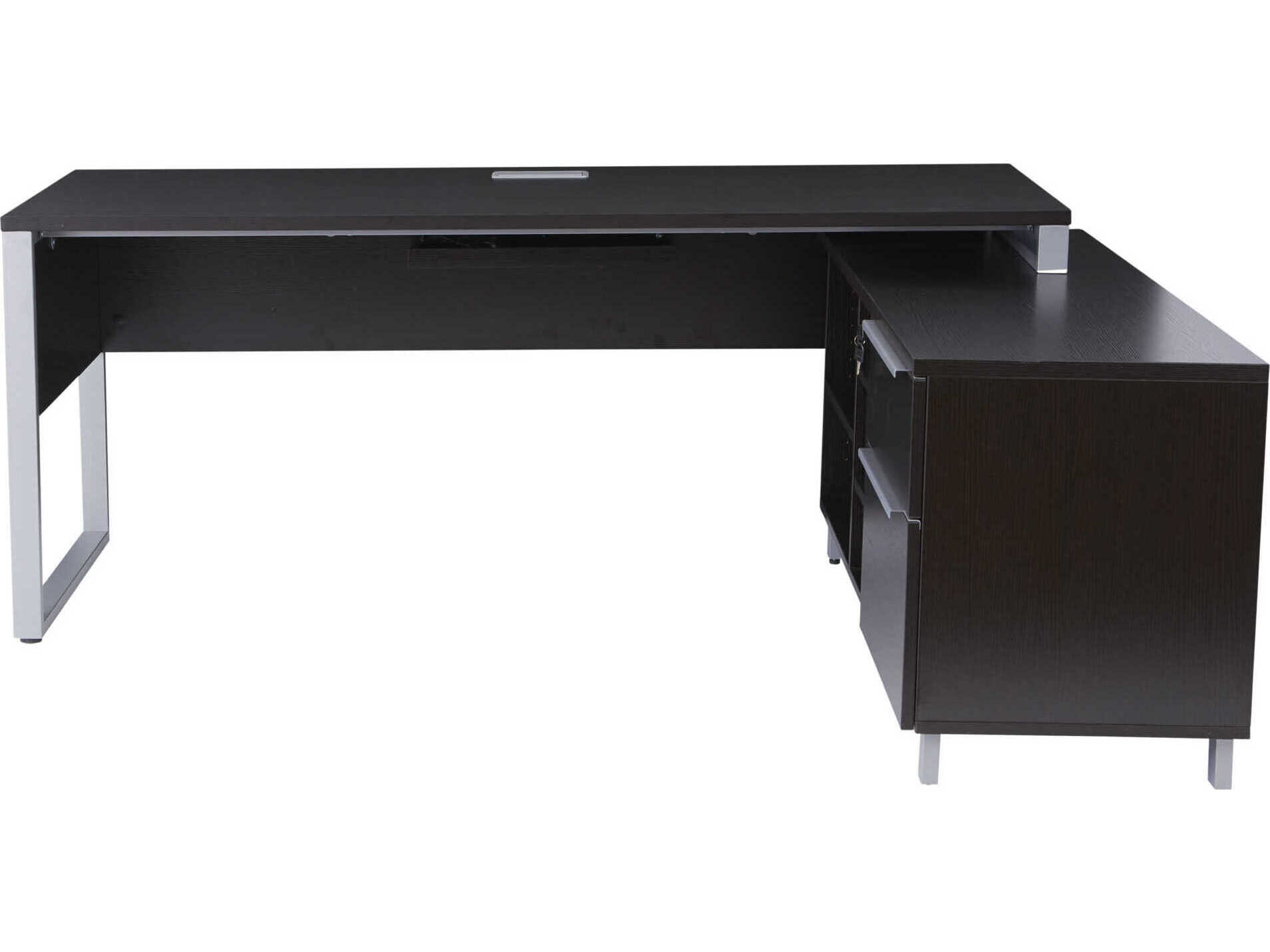 Unique Furniture Kalmar Vietnam 71" Espresso Brown LShaped Desk