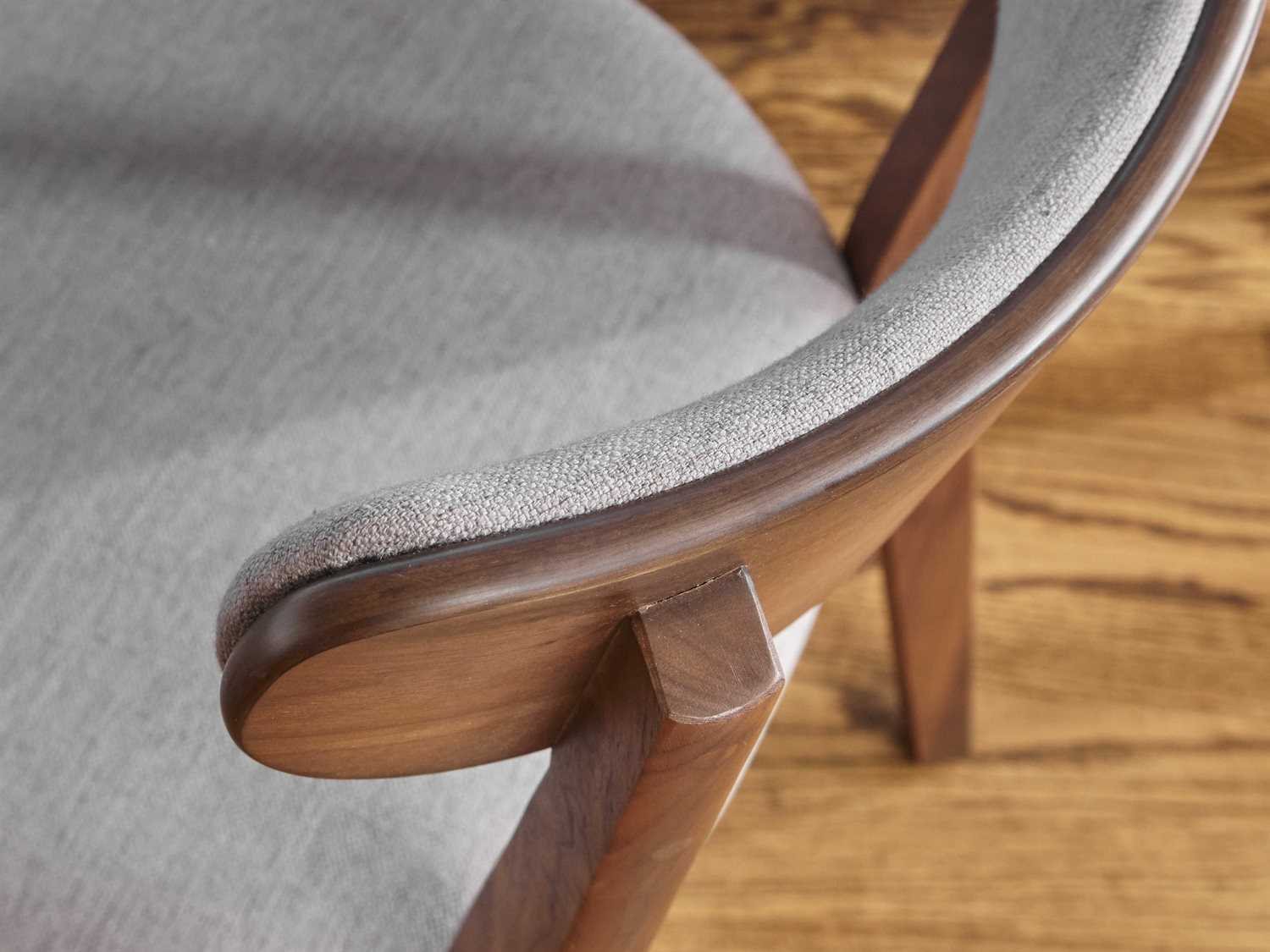 Unique Furniture Tahoe Walnut Wood Brown Fabric Upholstered Side Dining Chair JETAHDN3130