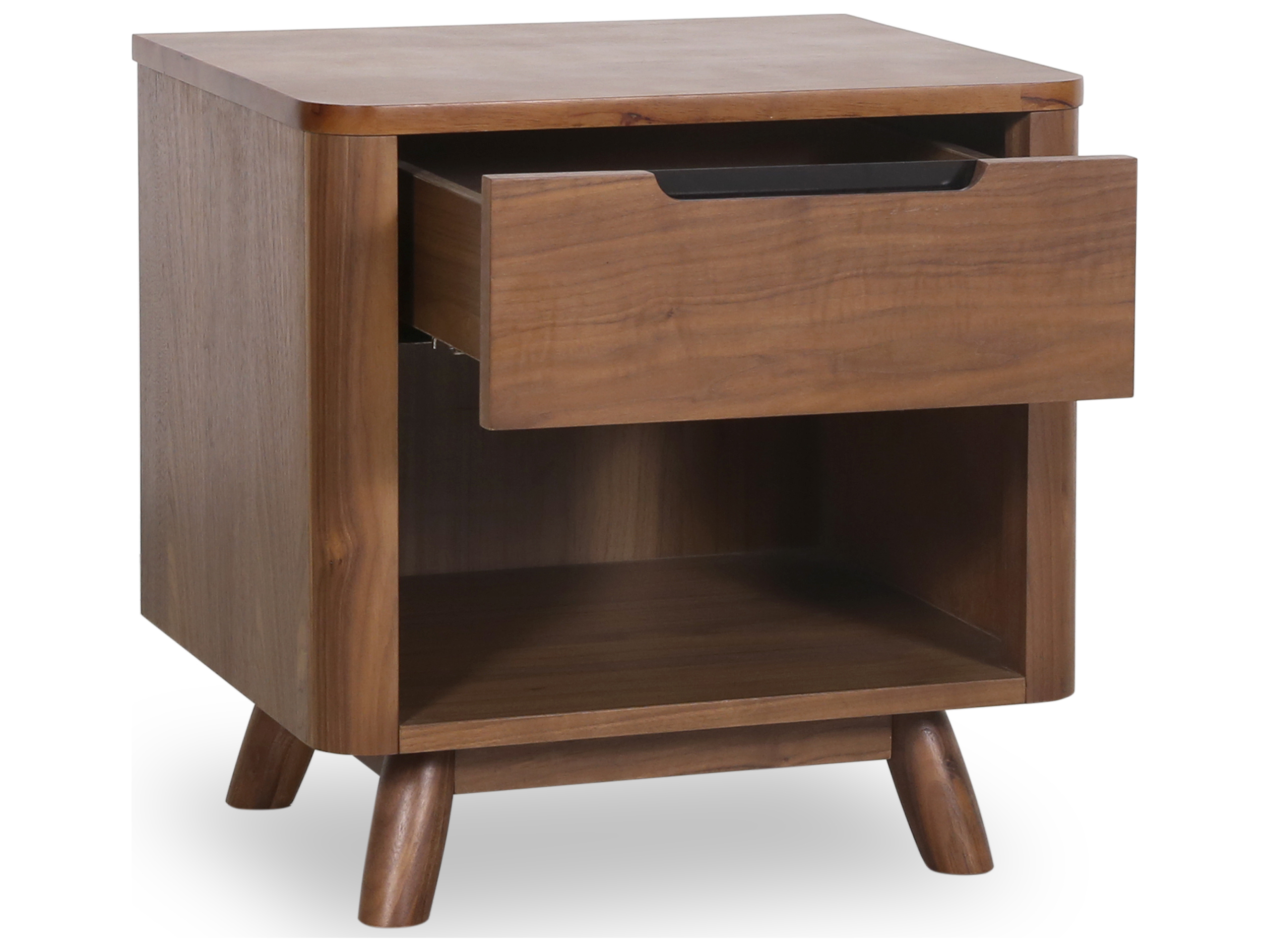 Unique Furniture Tahoe 20" Wide 1Drawer Brown Walnut Wood Nightstand JETAHDN4188