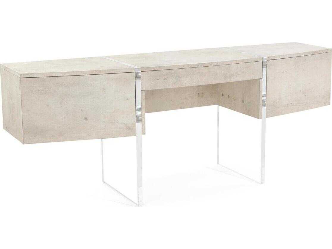 John Richard Loftus 77" Tiza Gesso White Beech Wood Secretary Desk