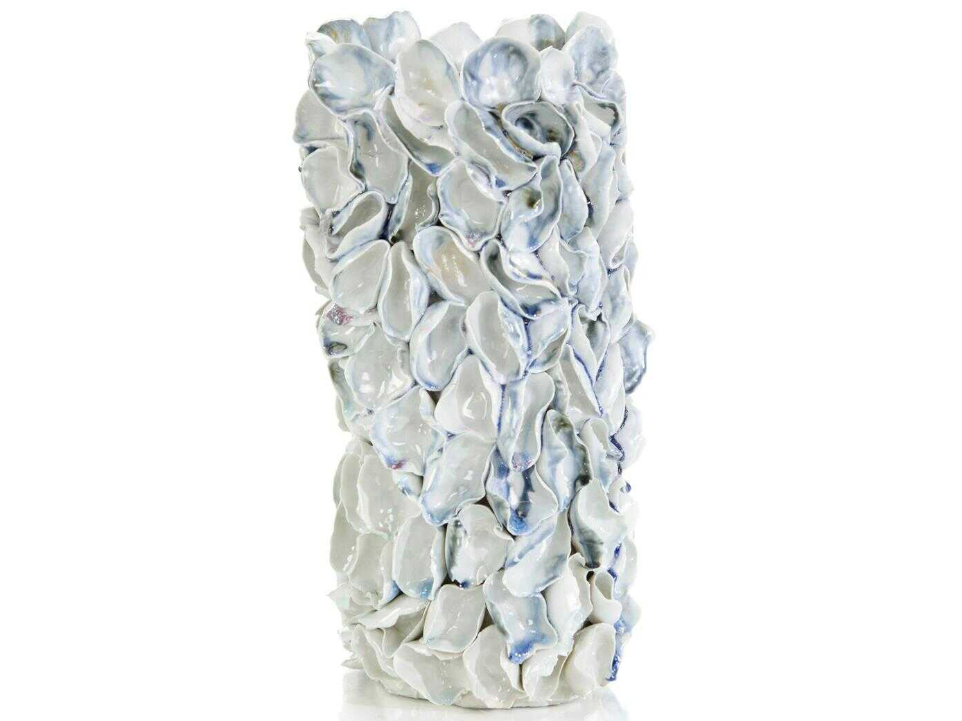 John Richard White / Light Blue Stacked Porcelain Seashell Vase