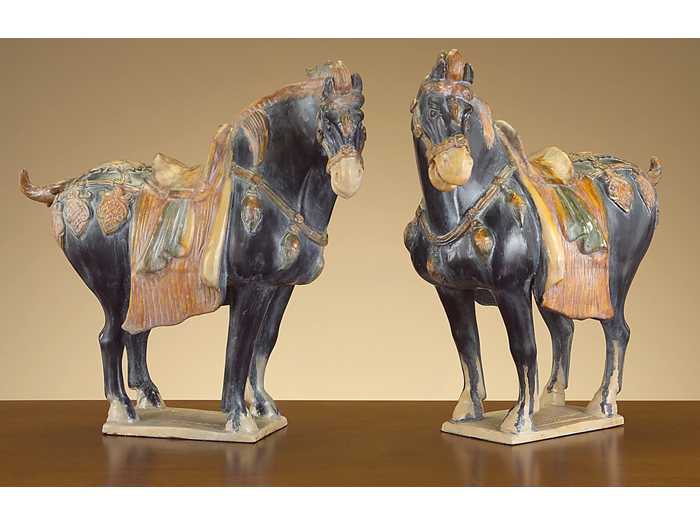 John Richard Ancient Chinese Tang Horses Decorative Sculpture (TwoPiece Set) JRA7735S2
