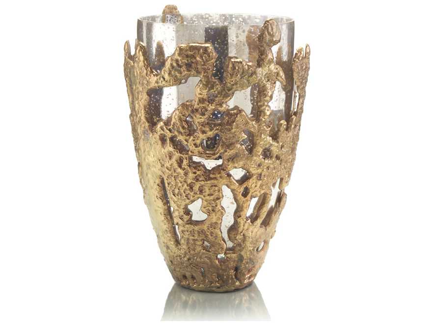 John Richard Brass Cast Vase with Mercury Glass JRJRA9210