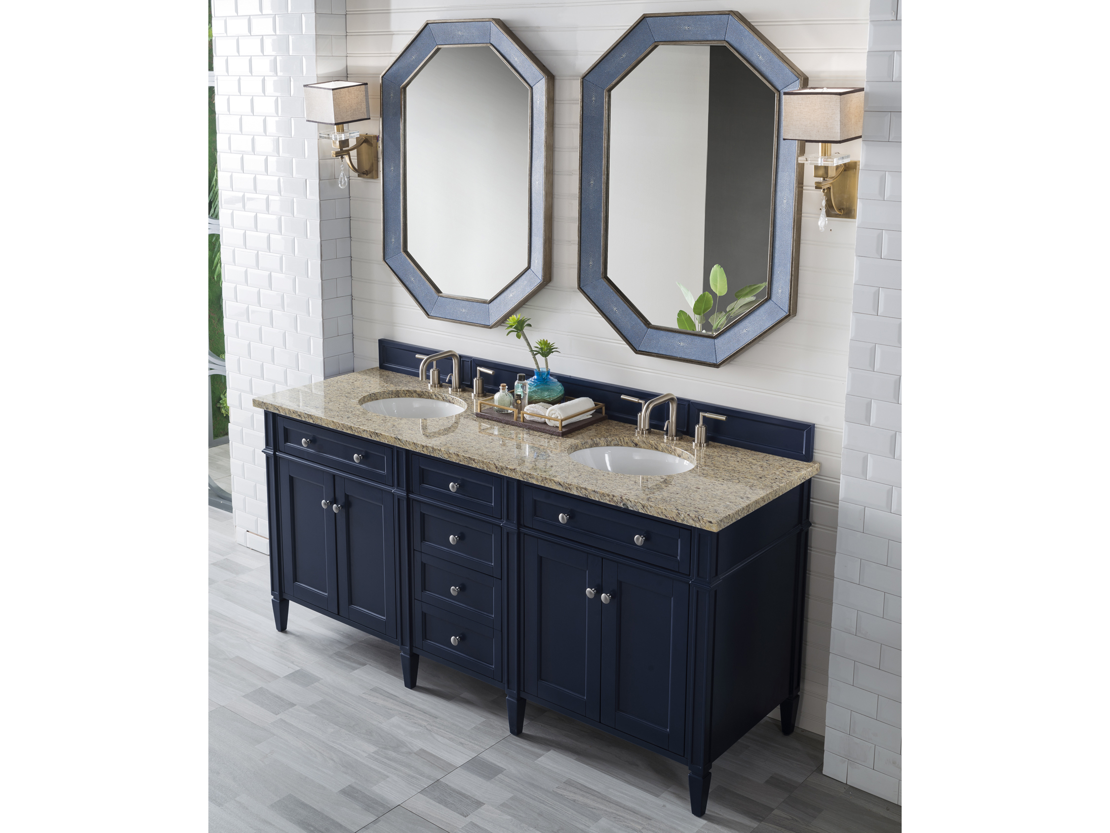 James Martin Furniture Brittany Victory Blue 70'' Wide Double Vanity JS650V72VBL