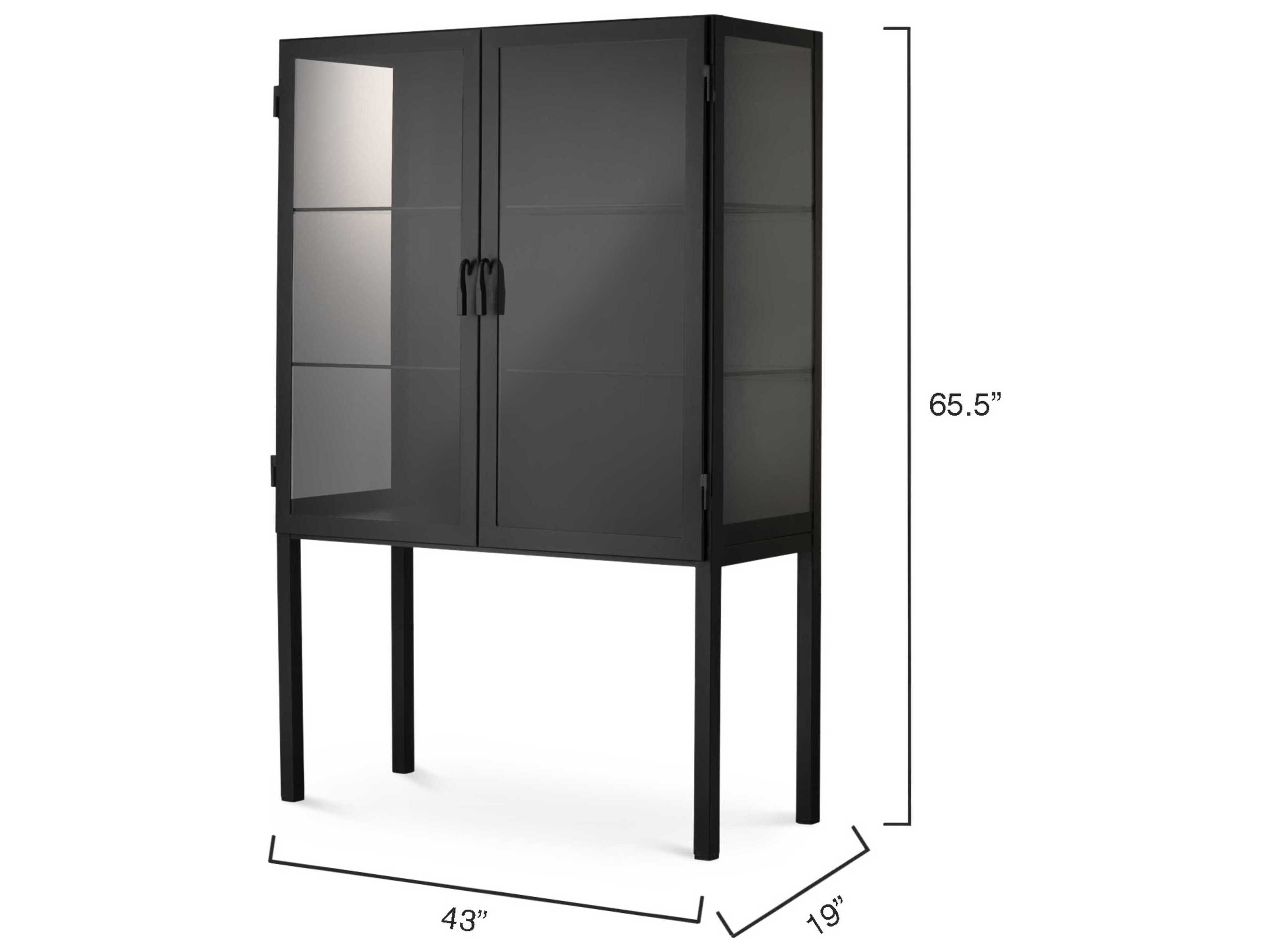 Jamie Young Black Iron & Clear Glass Bar JYC20CHAUCABBK