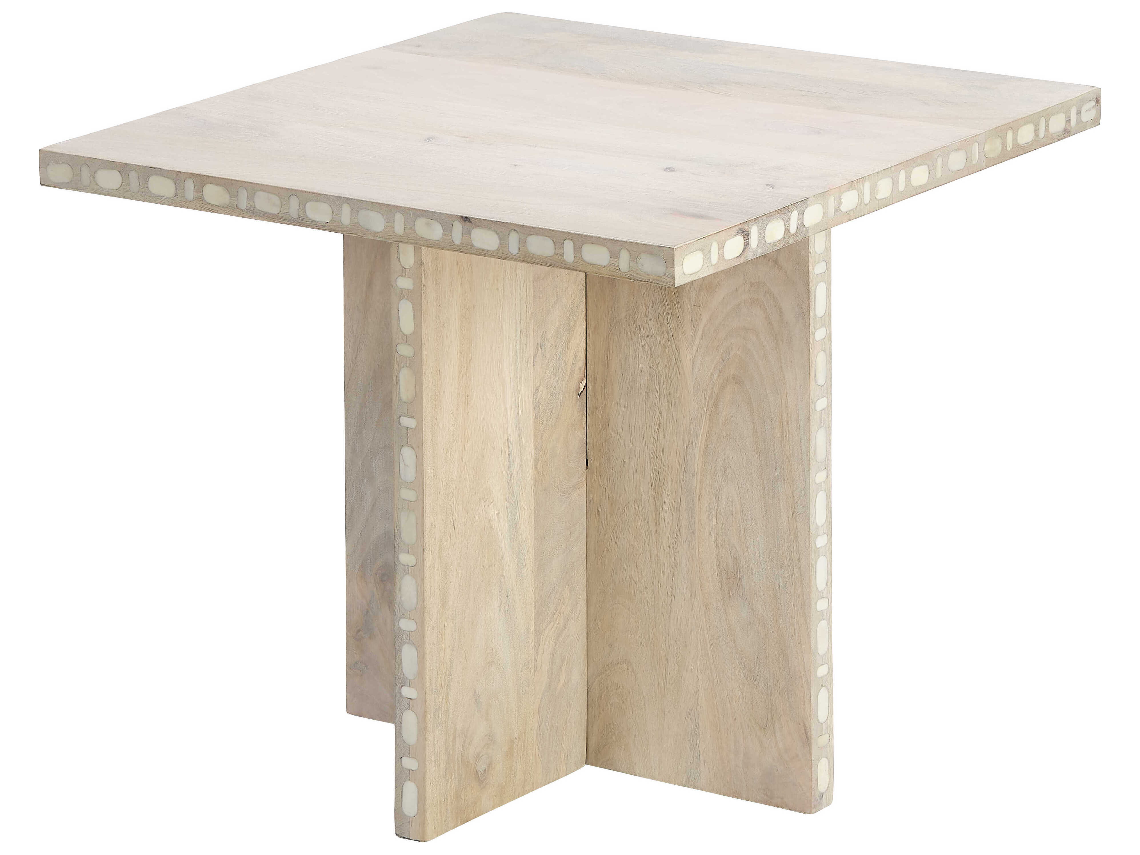 Jamie Young Sama 24" Square Wood White Patina End Table JYC20SAMASTNA