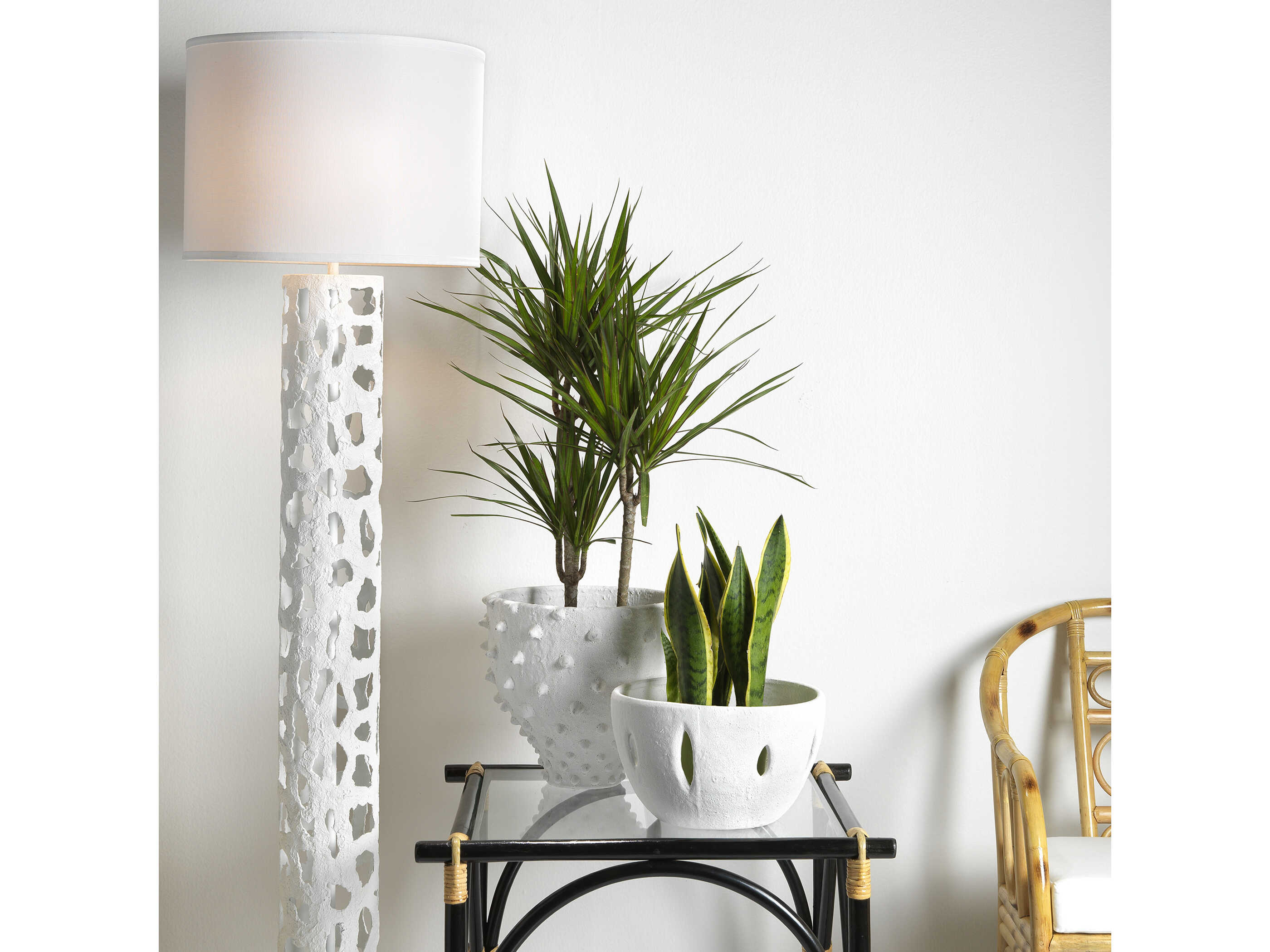 Jamie Young Textured Matte White Decorative Bowl JYC7LACEBOWH