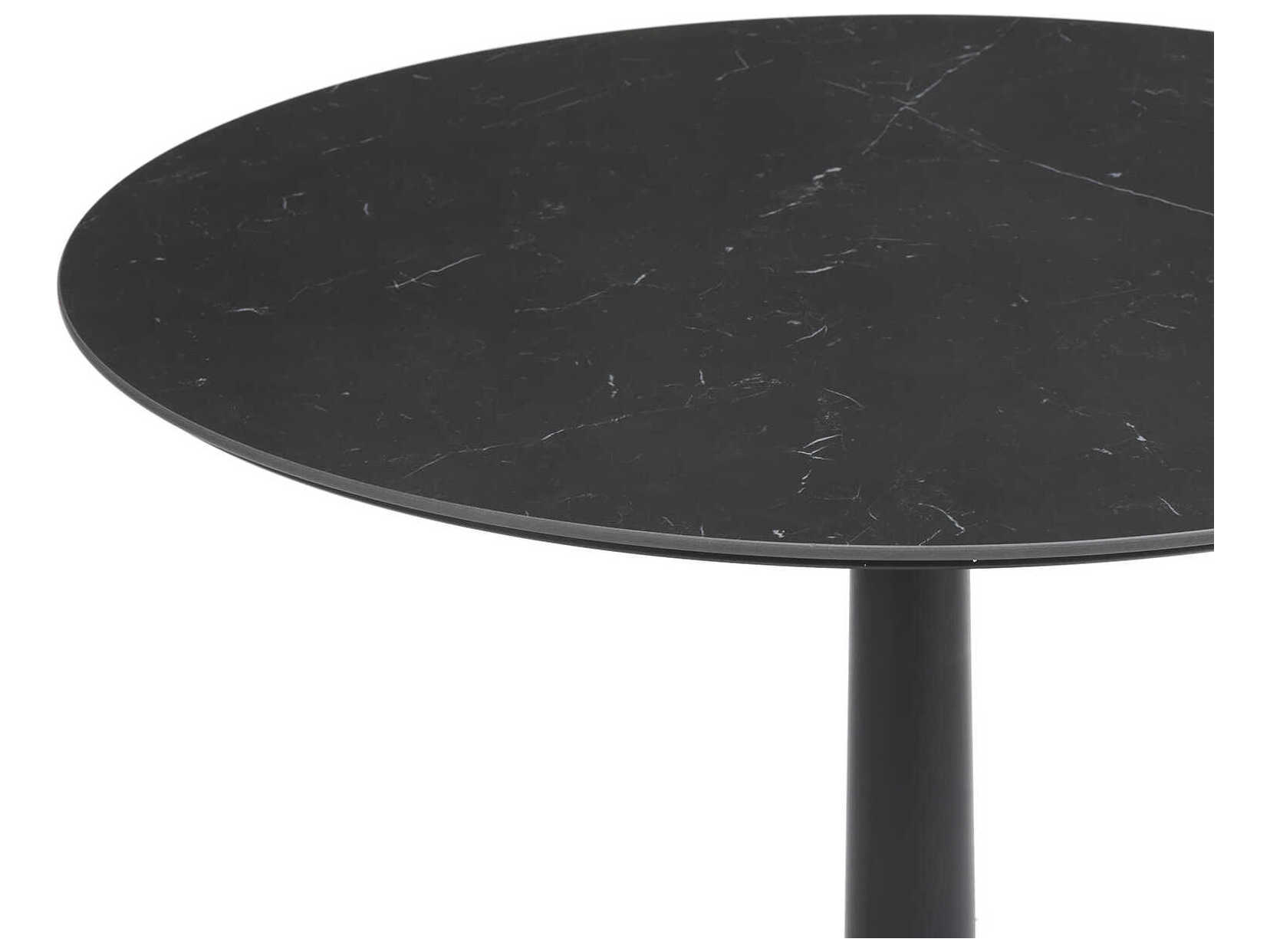 Kartell Outdoor Multiplo Black Marble DieCast Aluminum 31''Wide Round