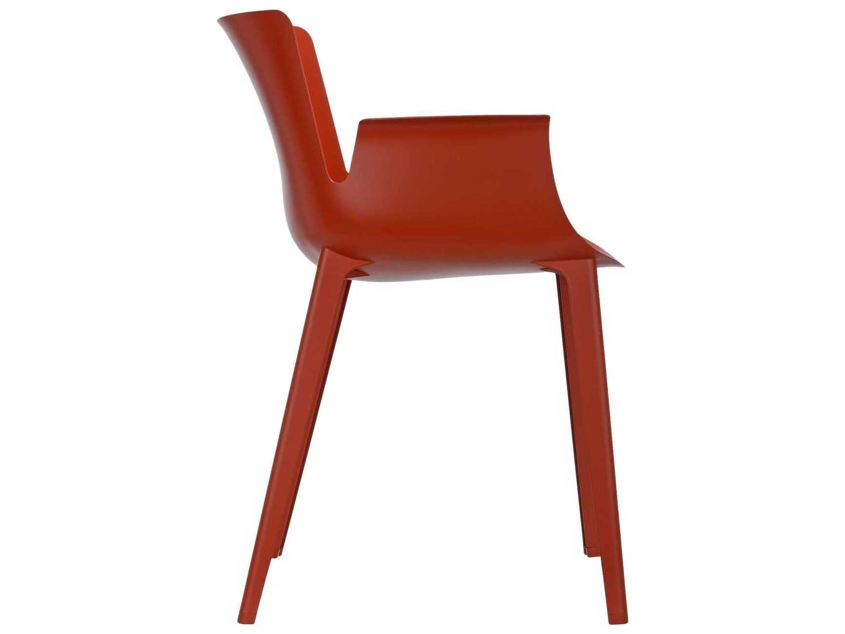 Kartell Outdoor Piuma Opaque Rusty Orange Resin Dining Arm Chair 5802RU