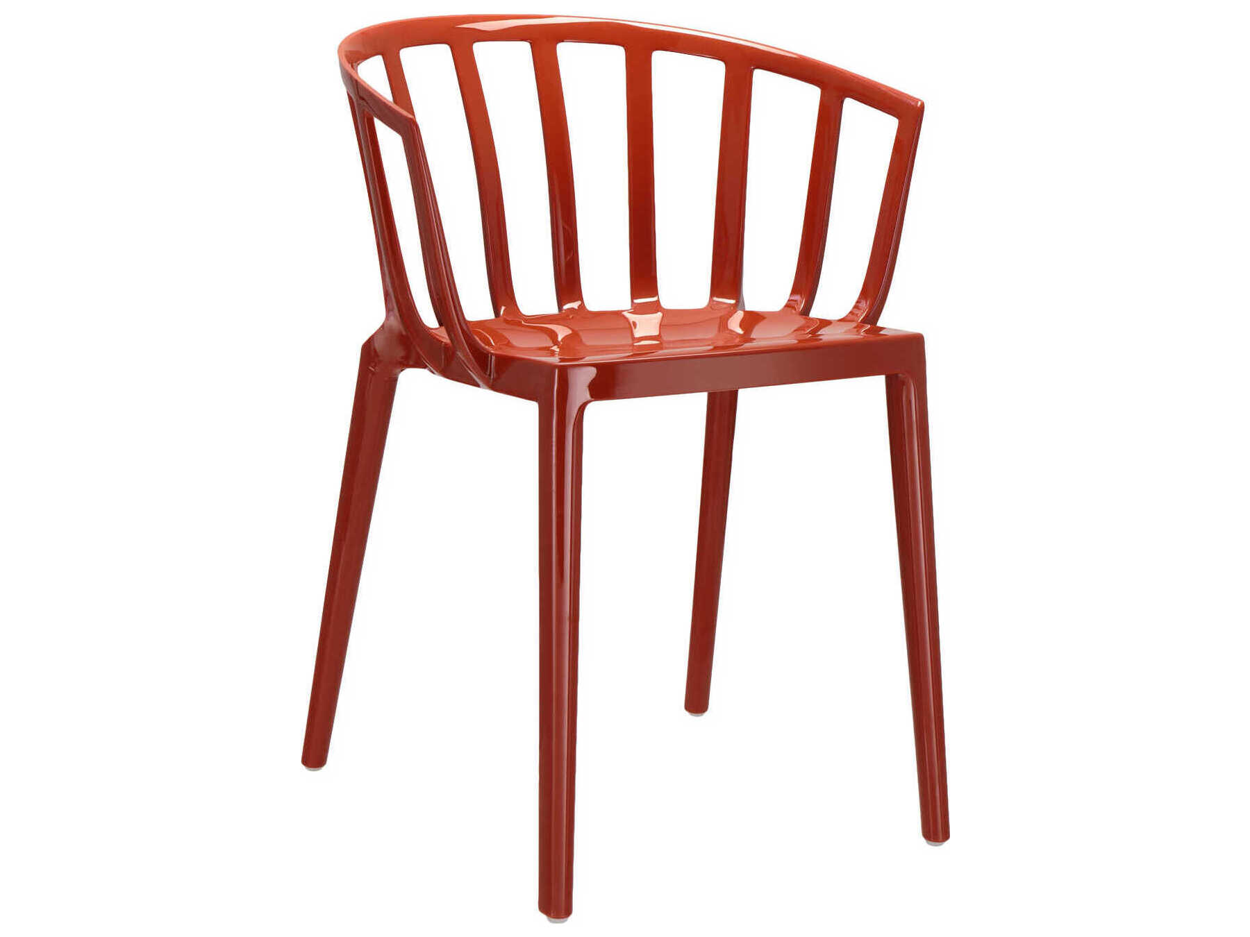 Kartell Outdoor Venice Rusty Orange Resin Dining Arm Chair KAO580615
