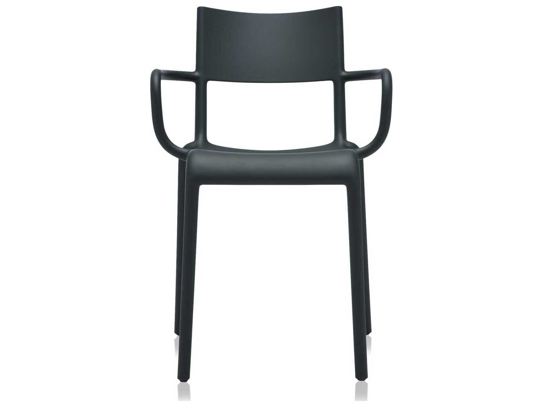 Kartell Outdoor Generic Black Resin Dining Arm Chair (Set of 2) KAO581409