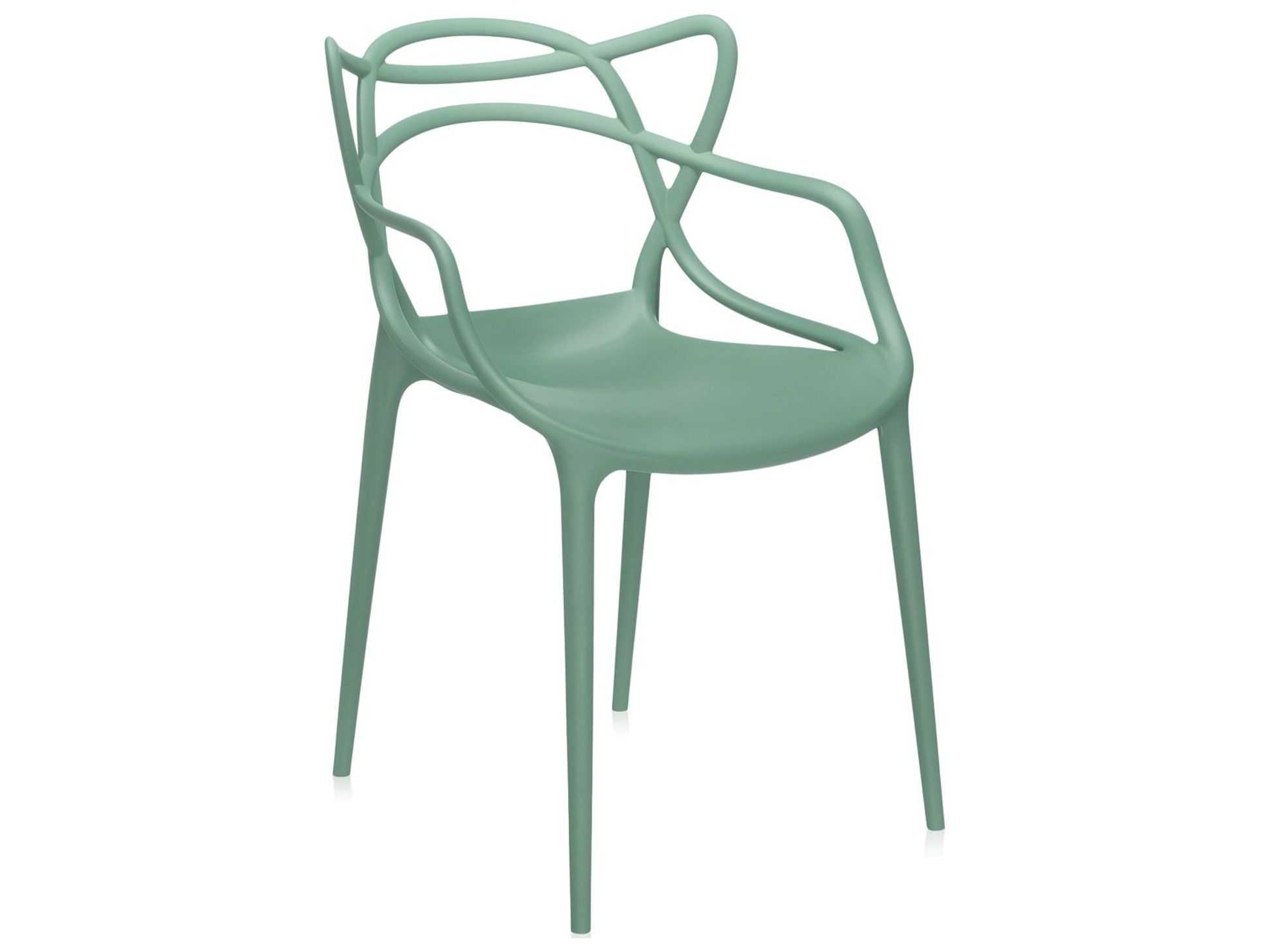 Kartell Outdoor Masters Opaque Sage Green Resin Dining Chair 586514