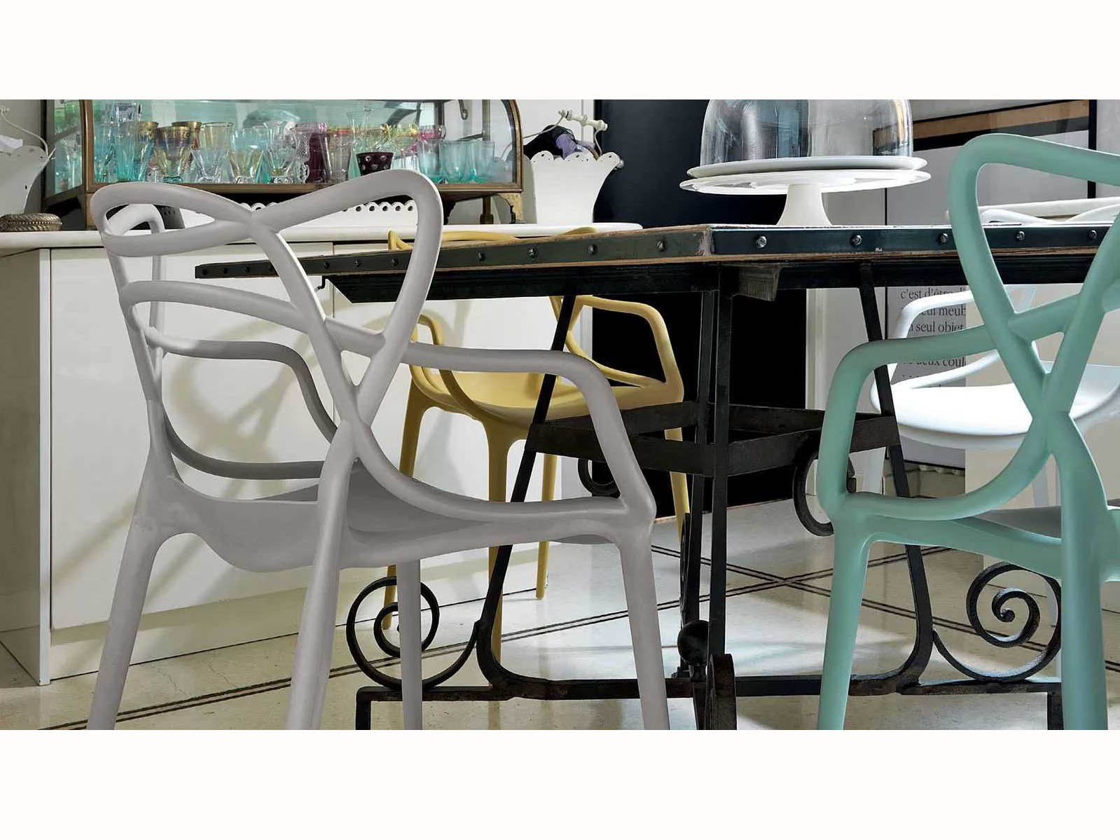 Kartell Outdoor Masters Opaque Mustard Resin Dining Chair 586516