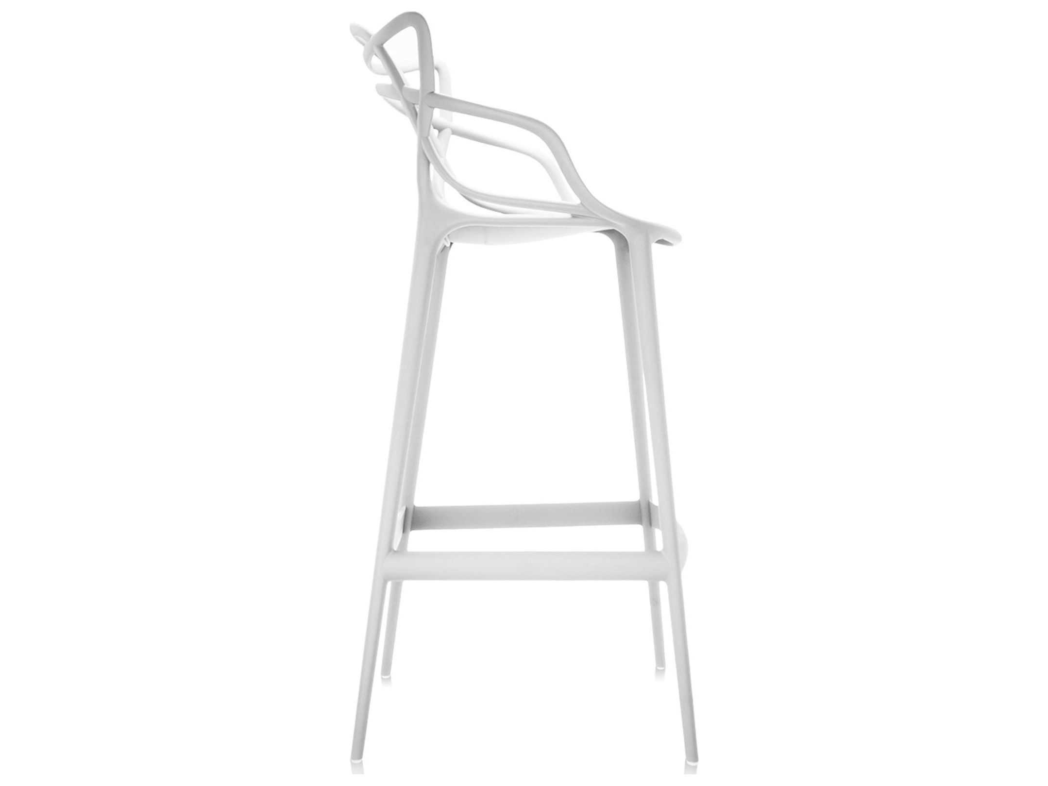 Kartell Outdoor Masters Opaque White Resin Bar Stool KAO586803