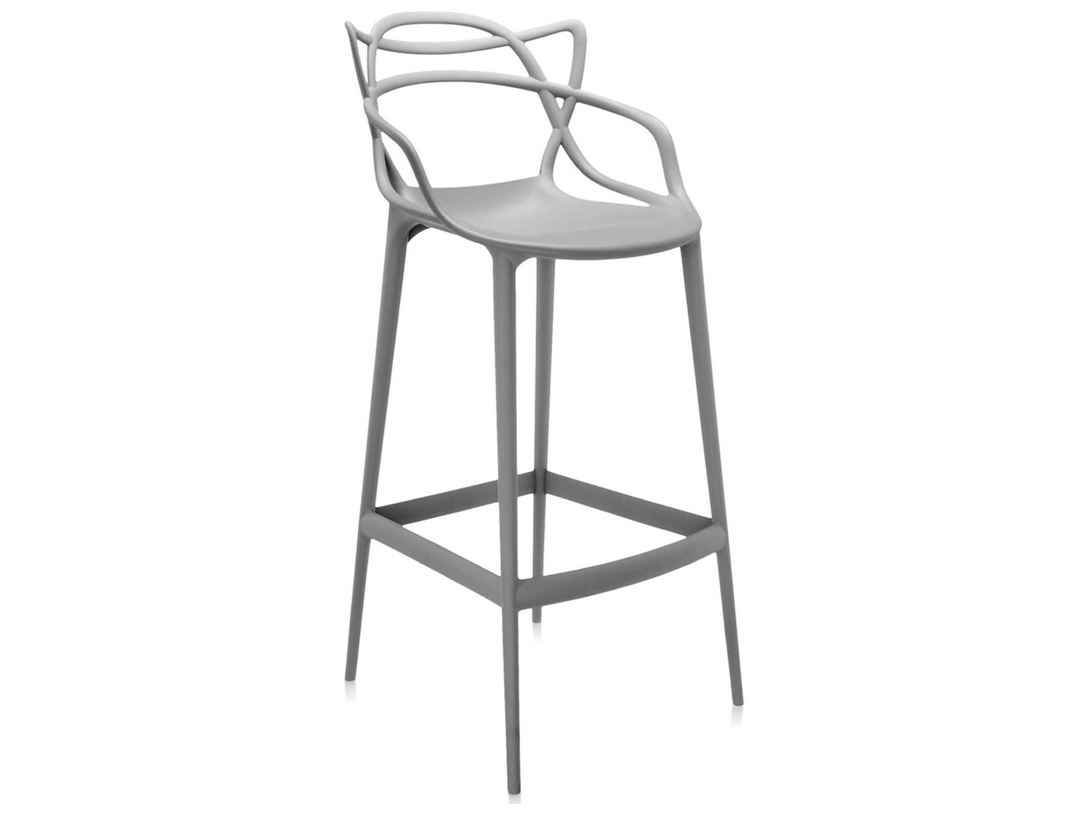 Kartell Outdoor Masters Opaque Grey Resin Bar Stool 586807