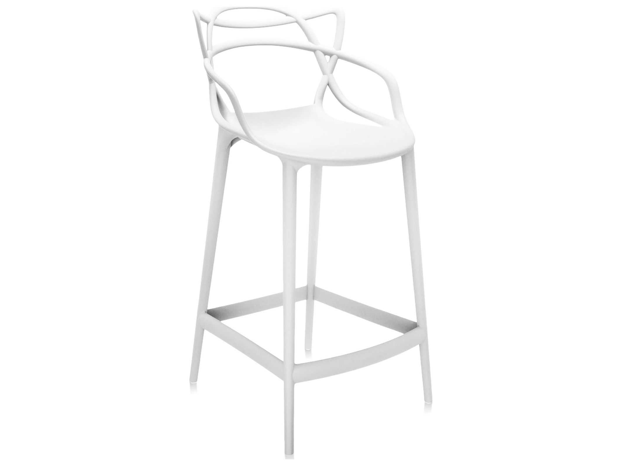 Kartell Outdoor Masters Opaque White Resin Counter Stool 586903