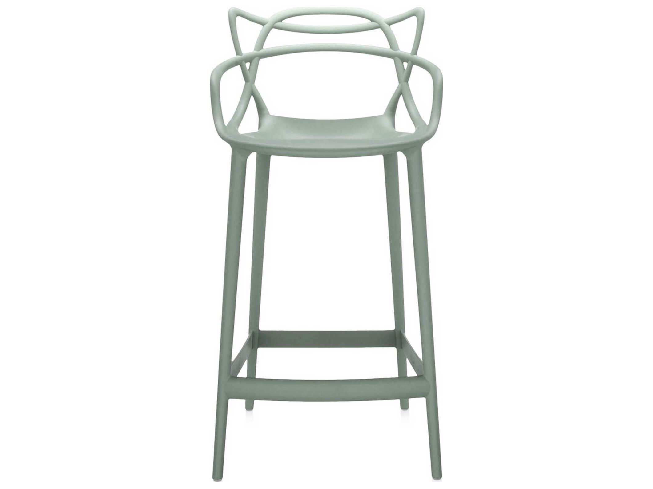 Kartell Outdoor Masters Opaque Sage Green Resin Counter Stool KAO586914