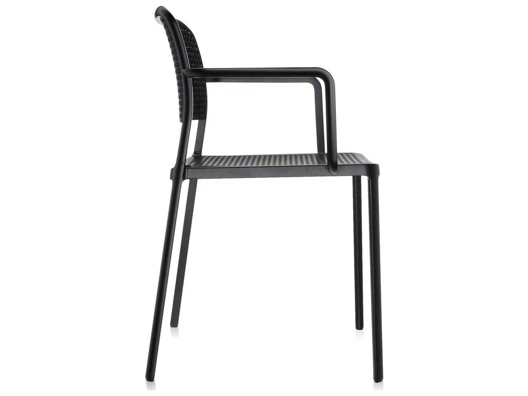 Kartell Outdoor Audrey Black Aluminum Dining Arm Chair (Set of 2